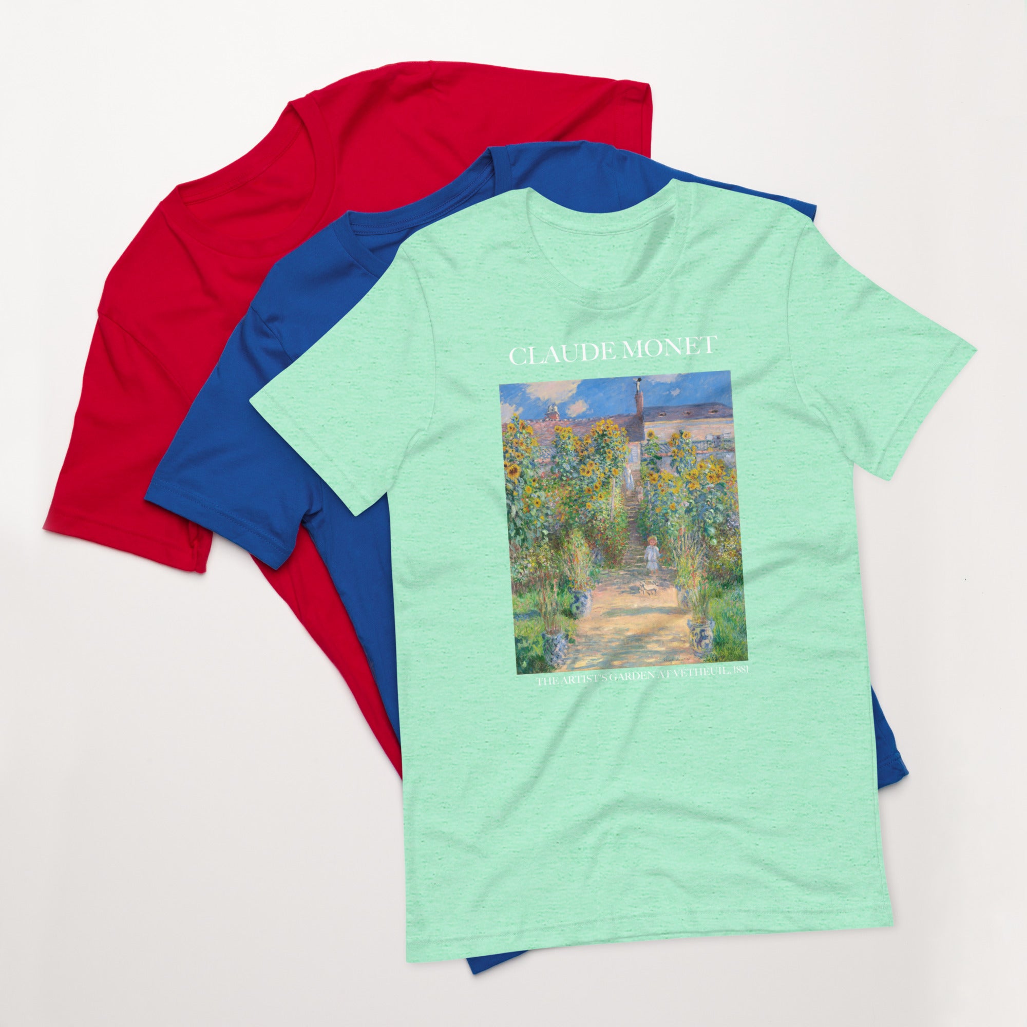 Claude Monet 'De tuin van de kunstenaar in Vétheuil' Beroemd schilderij T-shirt | Unisex klassiek kunst-T-shirt