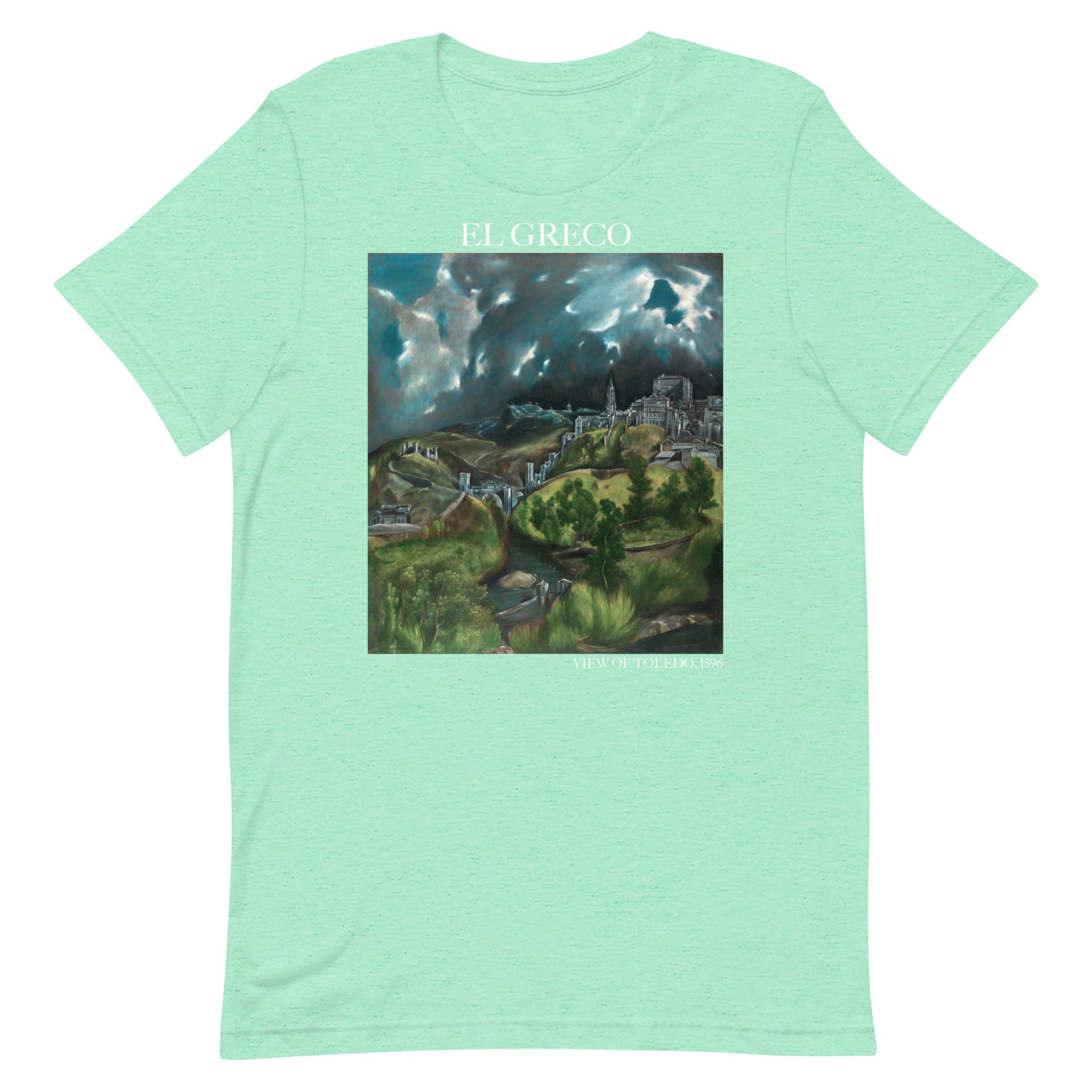 El Greco 'Mening van Toledo' Beroemde Schilderij T-shirt | Unisex klassiek kunst-T-shirt