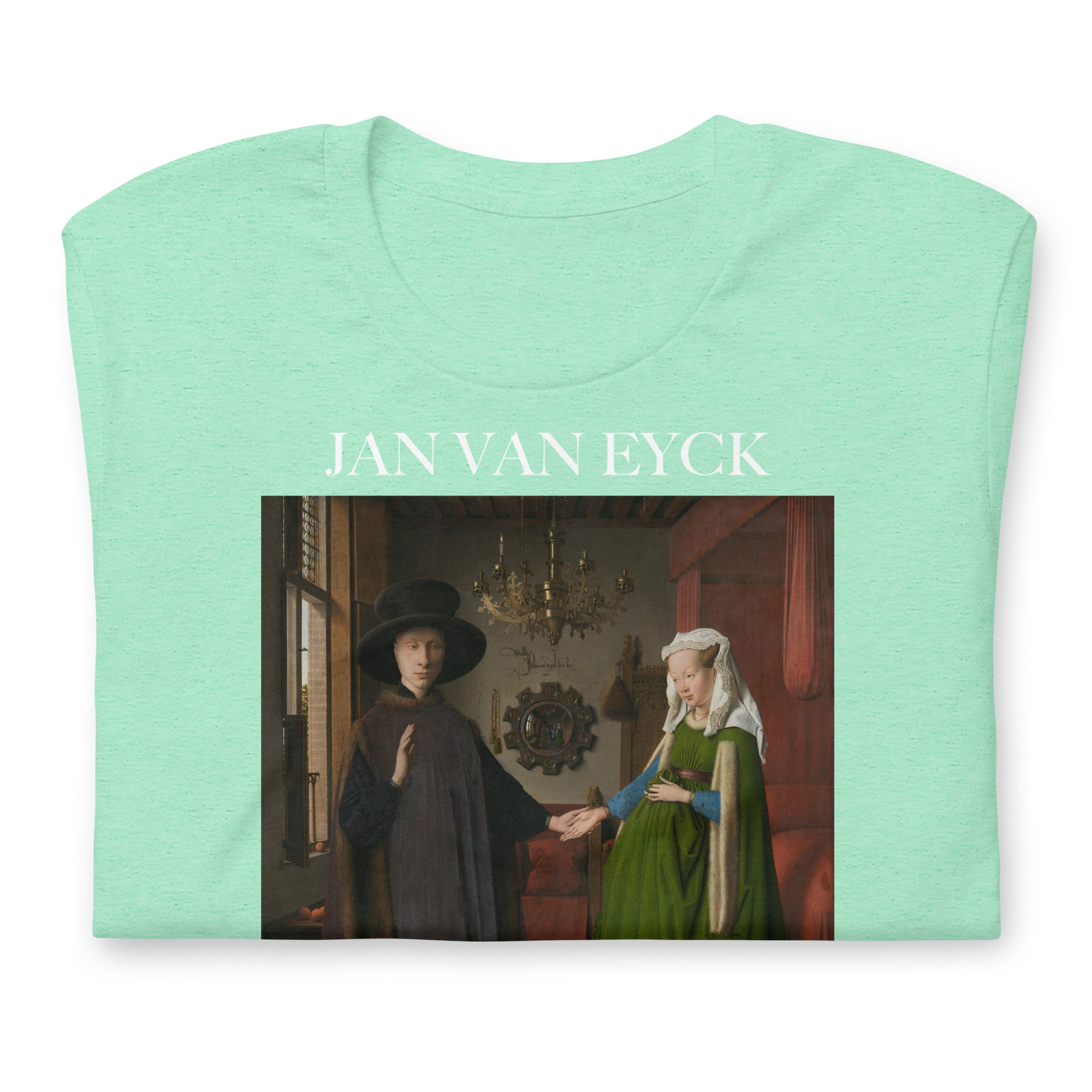 Jan van Eyck 'Het portret van Arnolfini' ("The Arnolfini Portrait") Beroemd Schilderij T-Shirt | Unisex Klassiek Kunst T-shirt