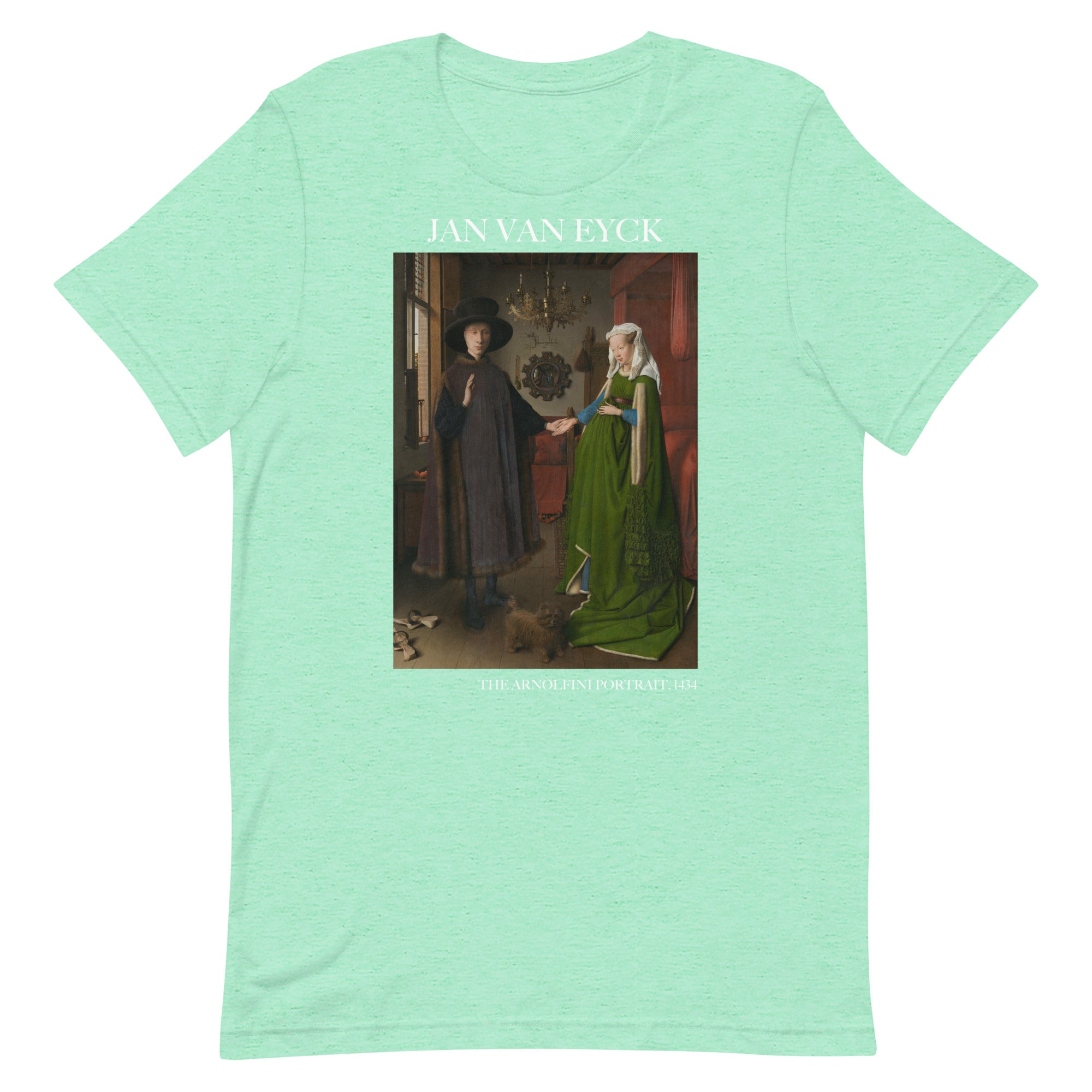Jan van Eyck 'Het portret van Arnolfini' ("The Arnolfini Portrait") Beroemd Schilderij T-Shirt | Unisex Klassiek Kunst T-shirt