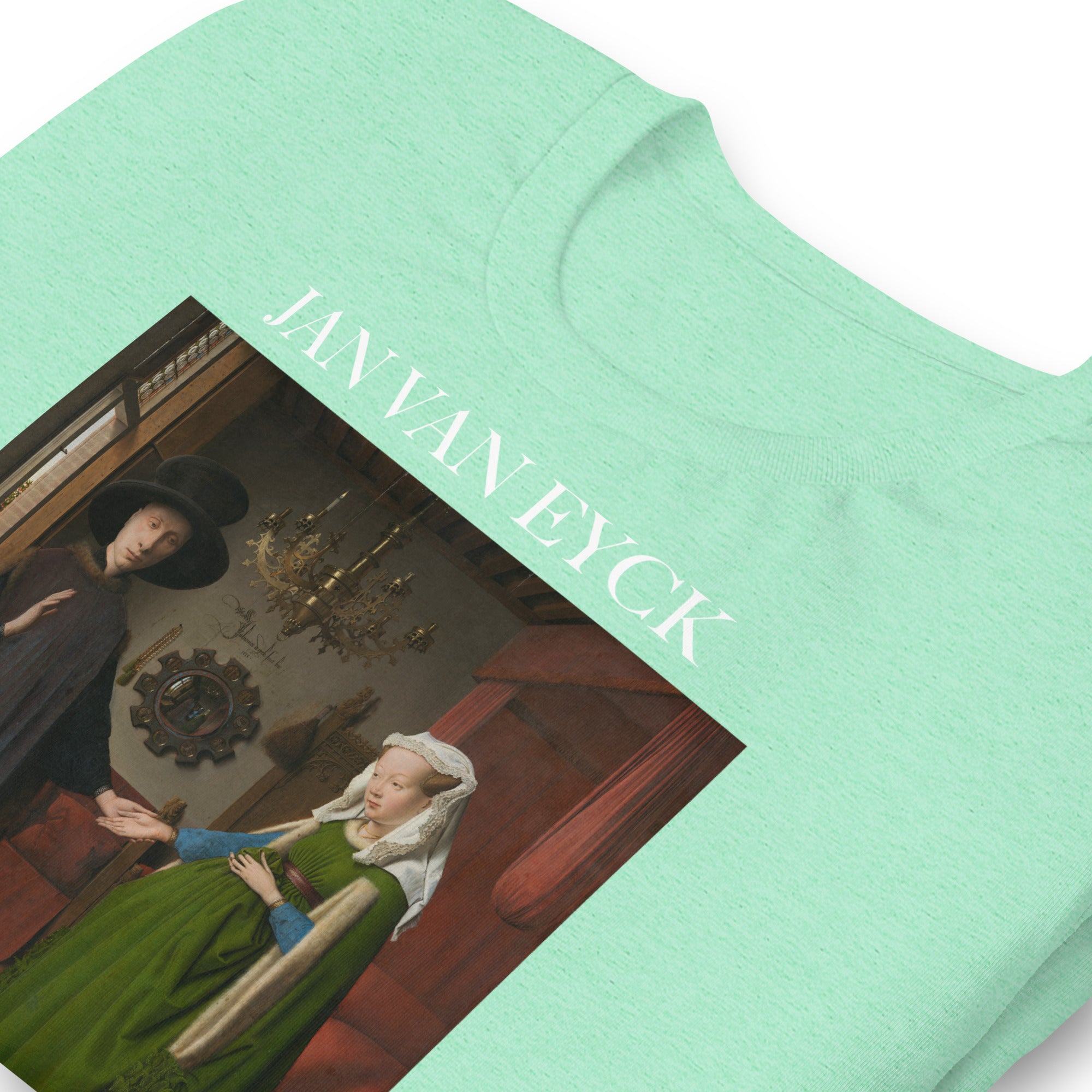 Jan van Eyck 'Het portret van Arnolfini' ("The Arnolfini Portrait") Beroemd Schilderij T-Shirt | Unisex Klassiek Kunst T-shirt