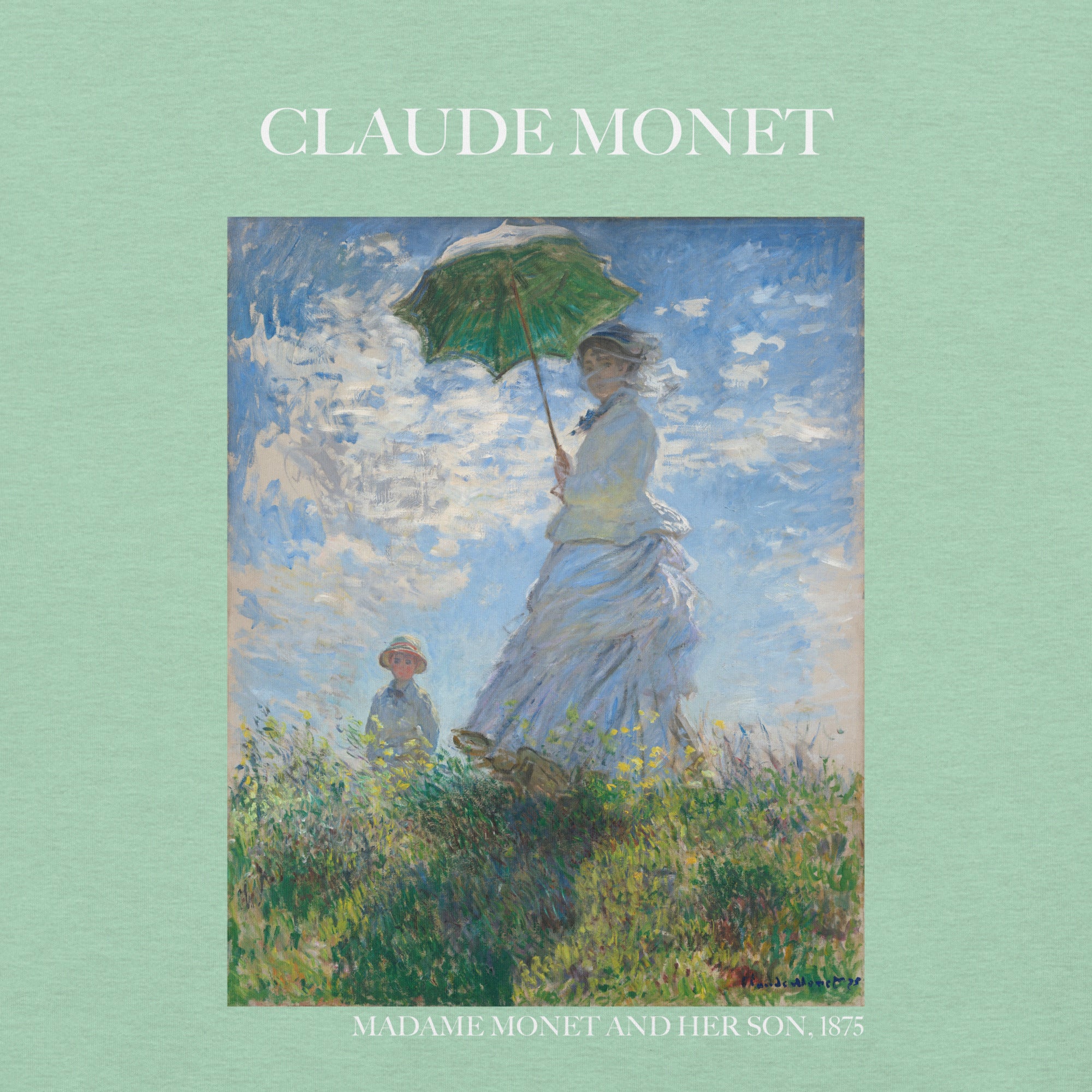 Claude Monet T-Shirt „Madame Monet und ihr Sohn“ berühmtes Gemälde | Unisex Klassisches Kunst-T-Shirt