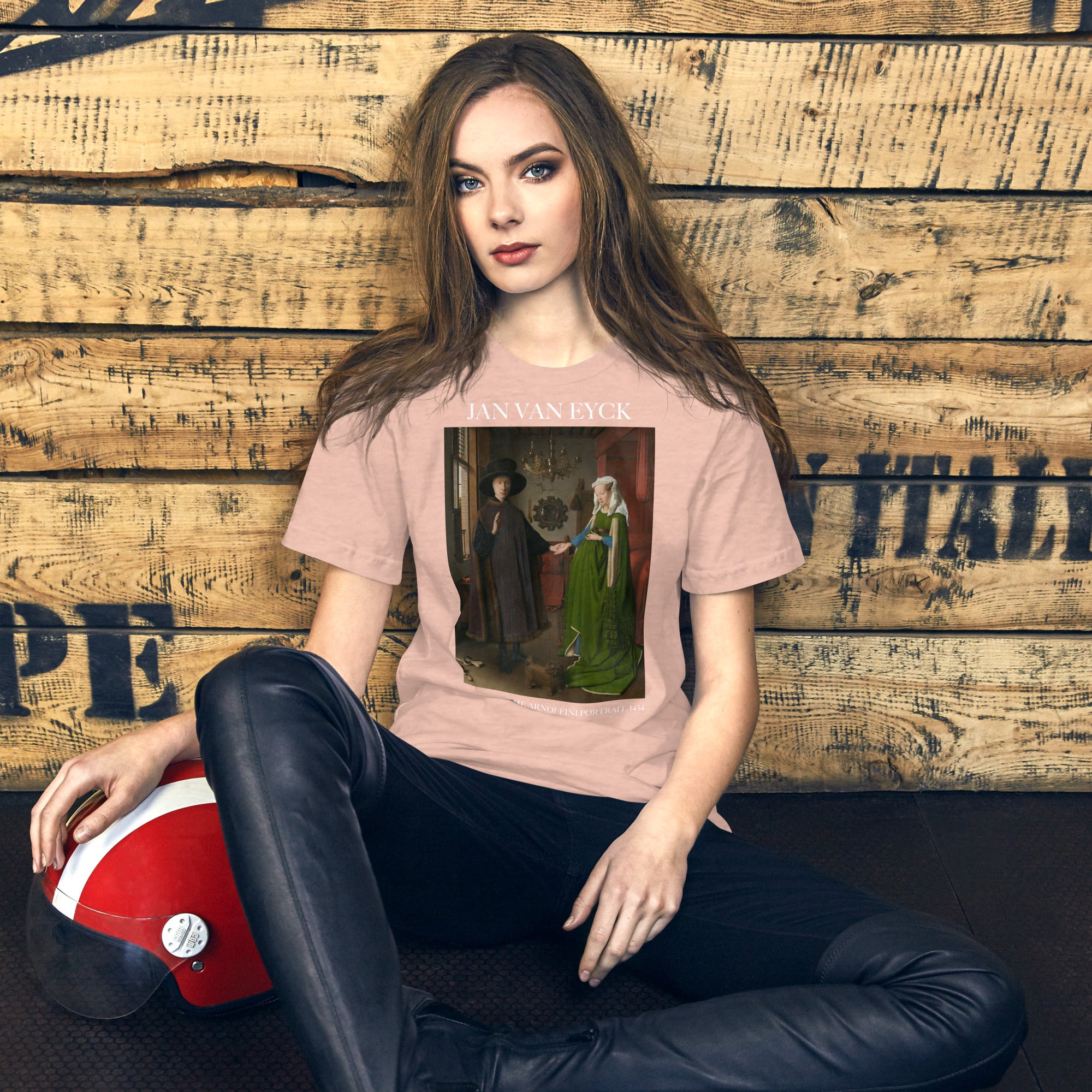 Jan van Eyck 'Het portret van Arnolfini' ("The Arnolfini Portrait") Beroemd Schilderij T-Shirt | Unisex Klassiek Kunst T-shirt