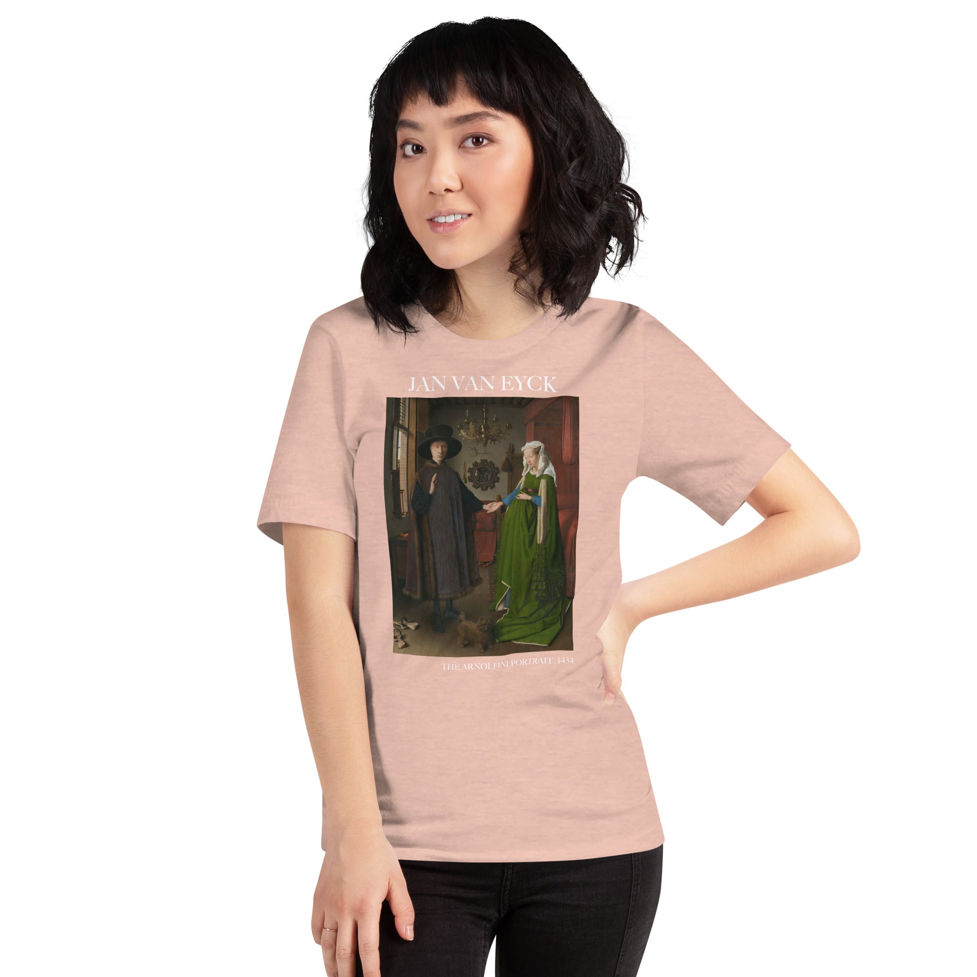 Jan van Eyck 'Het portret van Arnolfini' ("The Arnolfini Portrait") Beroemd Schilderij T-Shirt | Unisex Klassiek Kunst T-shirt