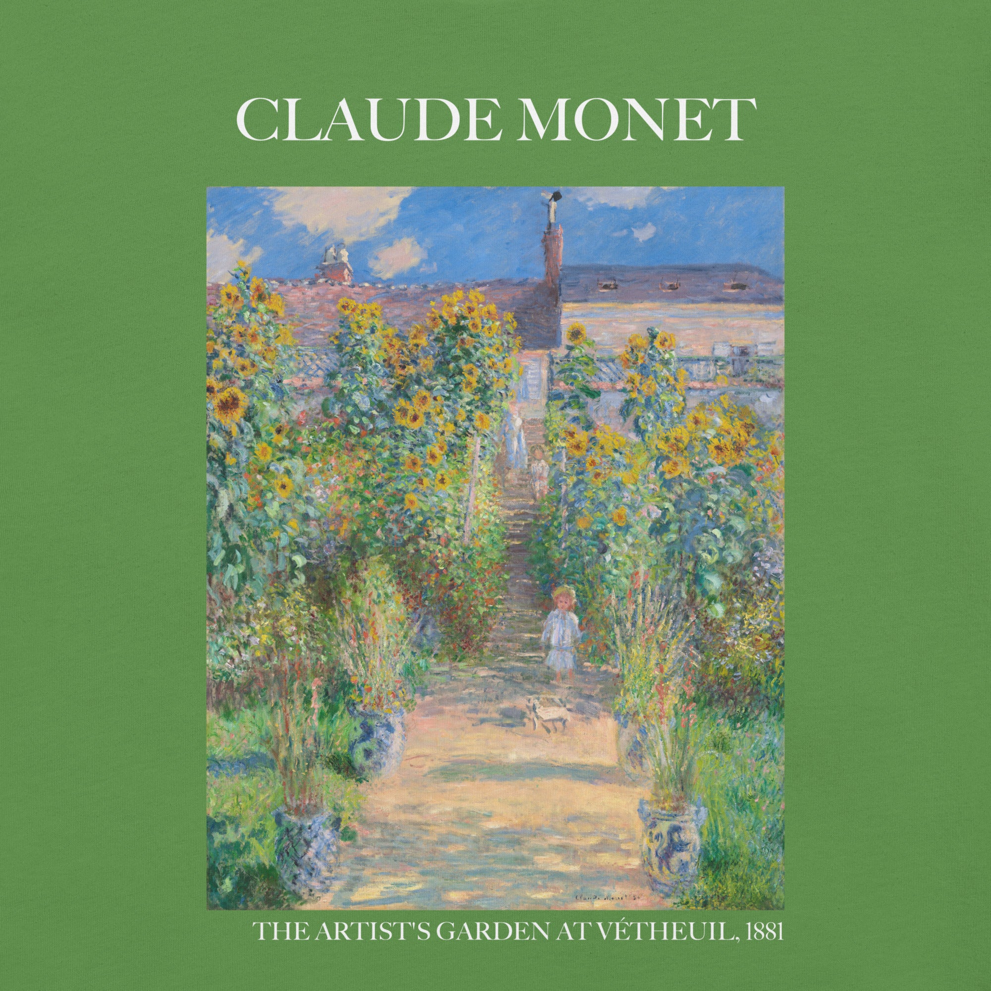 Claude Monet 'De tuin van de kunstenaar in Vétheuil' Beroemd schilderij T-shirt | Unisex klassiek kunst-T-shirt