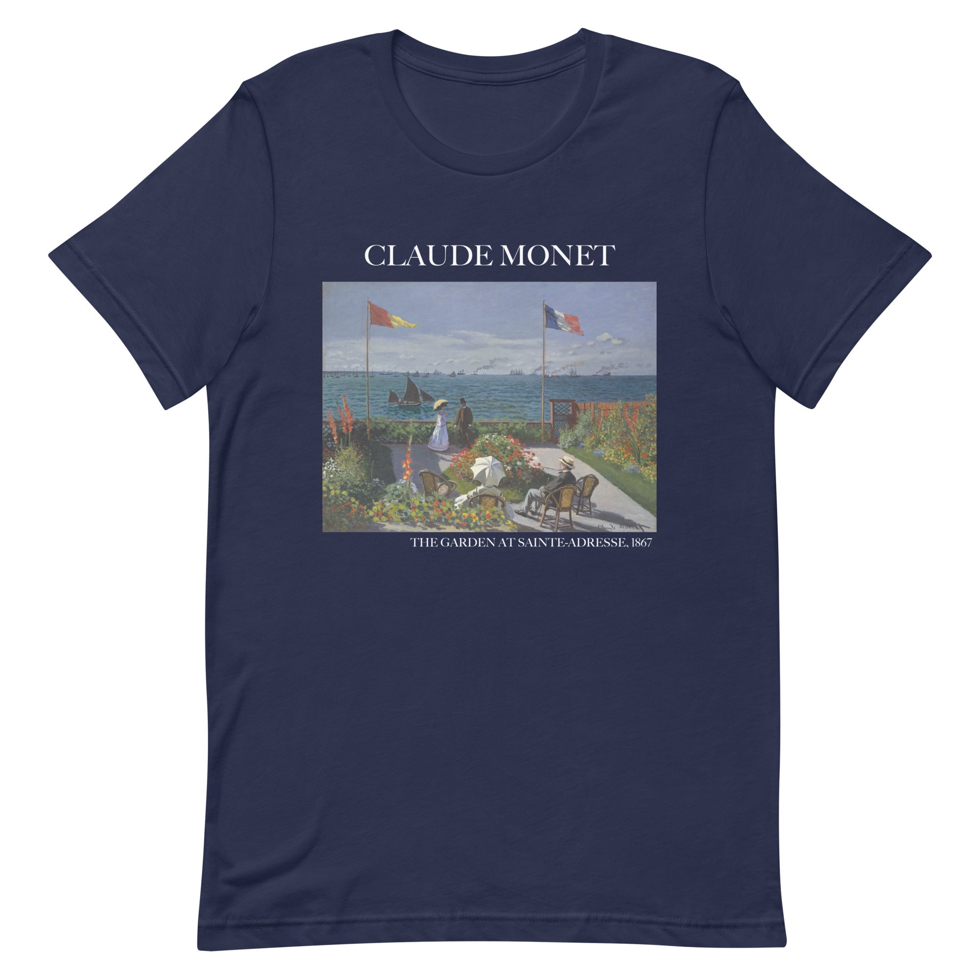 Claude Monet 'De tuin in Sainte-Adresse' Beroemde schilderij T-shirt | Unisex klassiek kunst-T-shirt