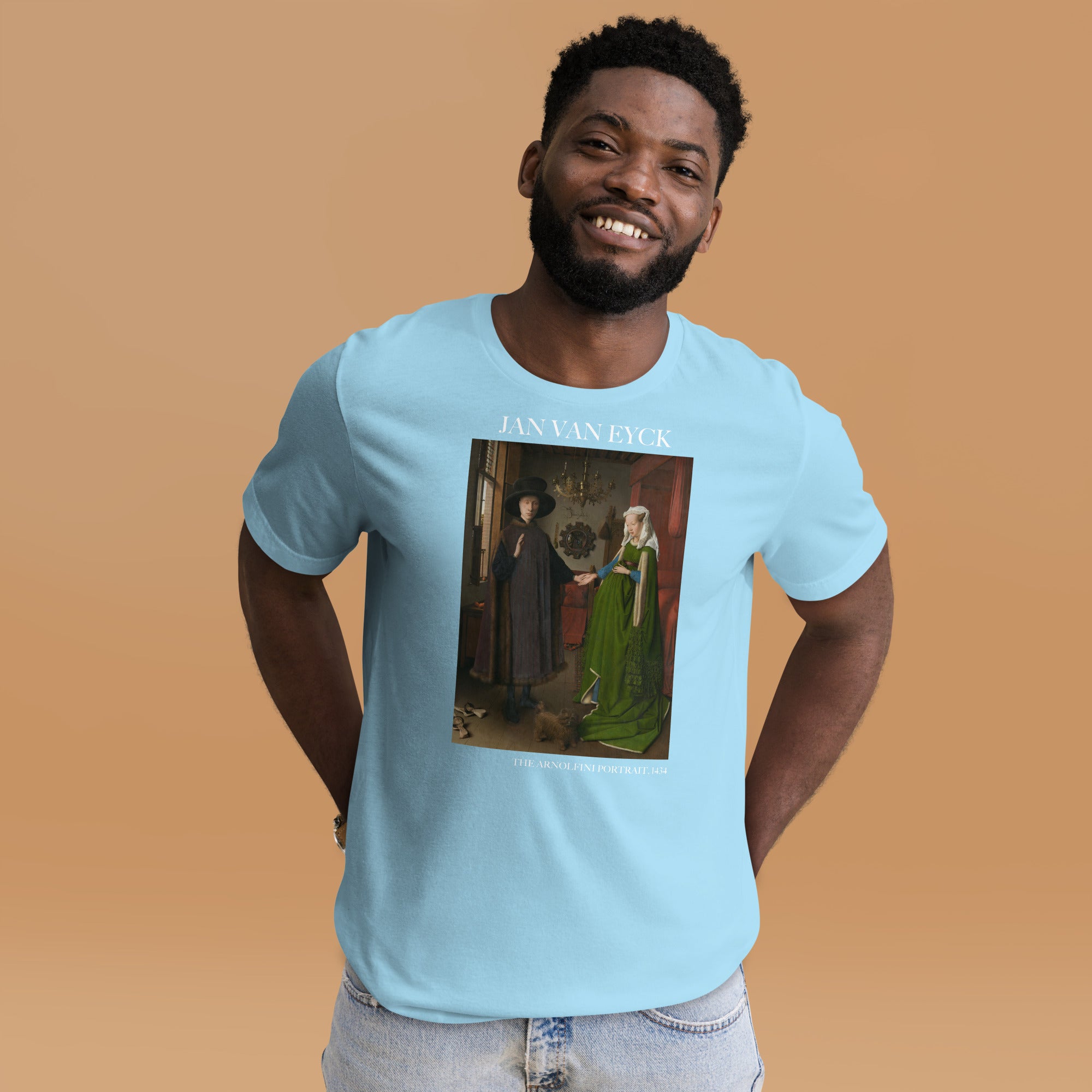 Jan van Eyck 'Het portret van Arnolfini' ("The Arnolfini Portrait") Beroemd Schilderij T-Shirt | Unisex Klassiek Kunst T-shirt