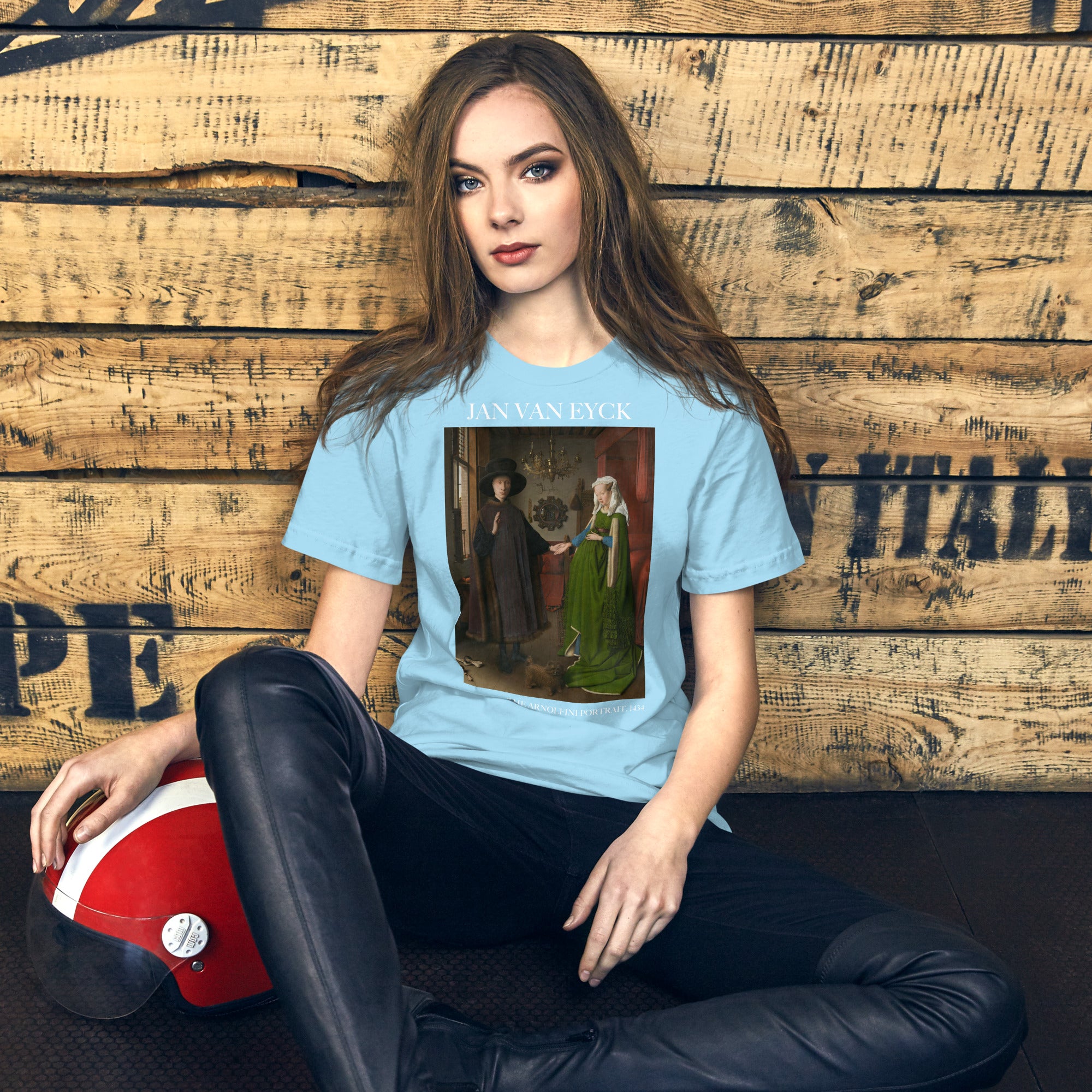 Jan van Eyck 'Het portret van Arnolfini' ("The Arnolfini Portrait") Beroemd Schilderij T-Shirt | Unisex Klassiek Kunst T-shirt
