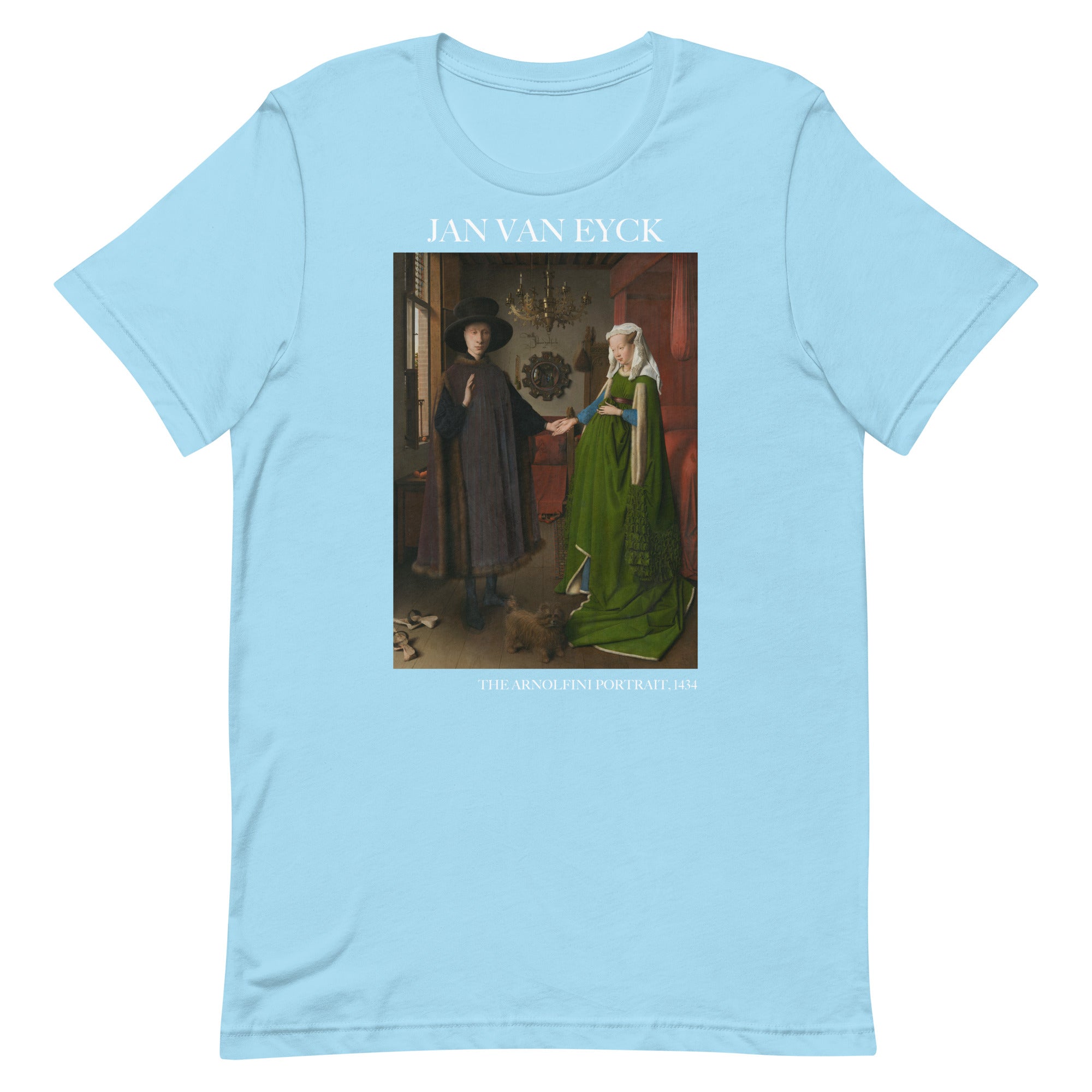 Jan van Eyck 'Het portret van Arnolfini' ("The Arnolfini Portrait") Beroemd Schilderij T-Shirt | Unisex Klassiek Kunst T-shirt