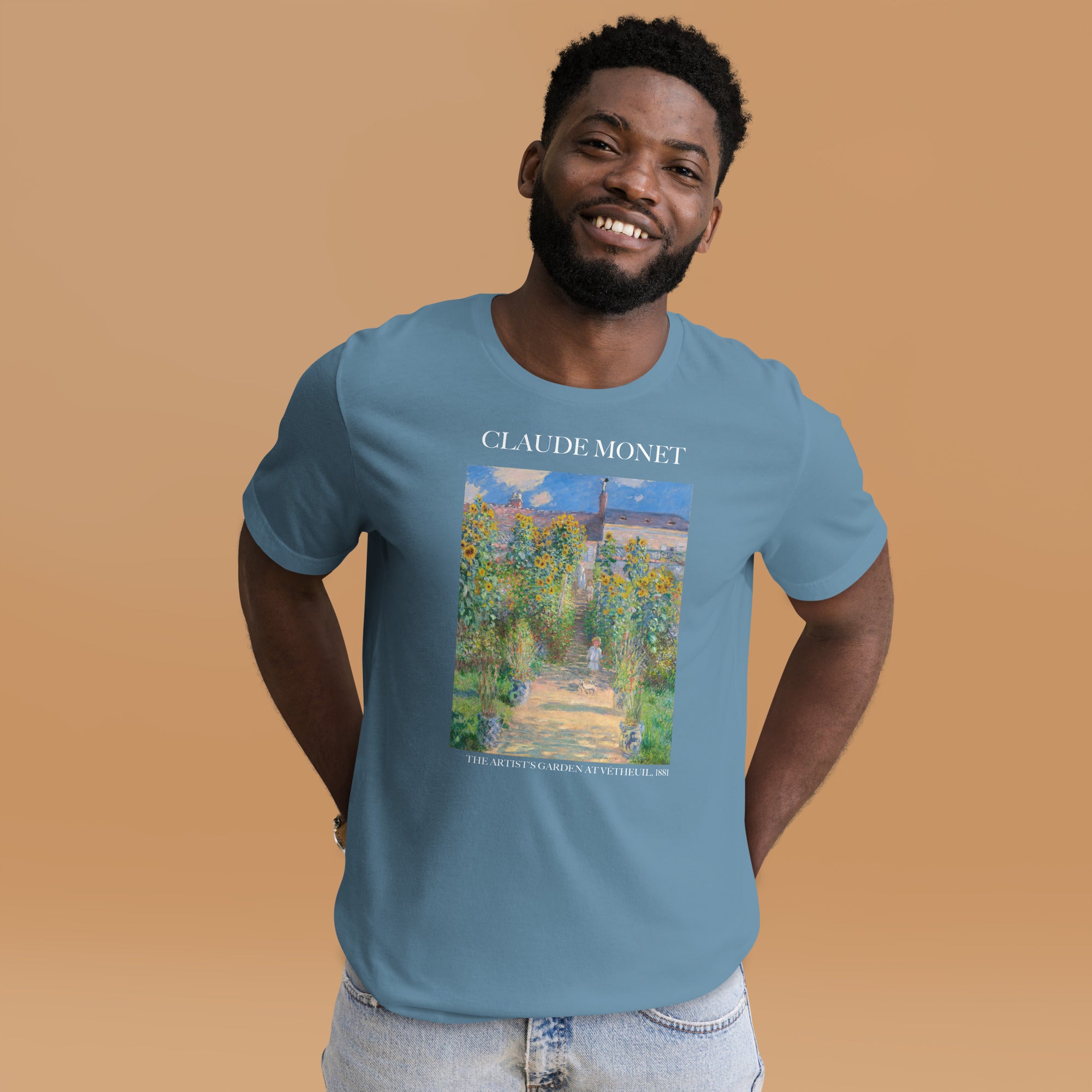 Claude Monet 'De tuin van de kunstenaar in Vétheuil' Beroemd schilderij T-shirt | Unisex klassiek kunst-T-shirt