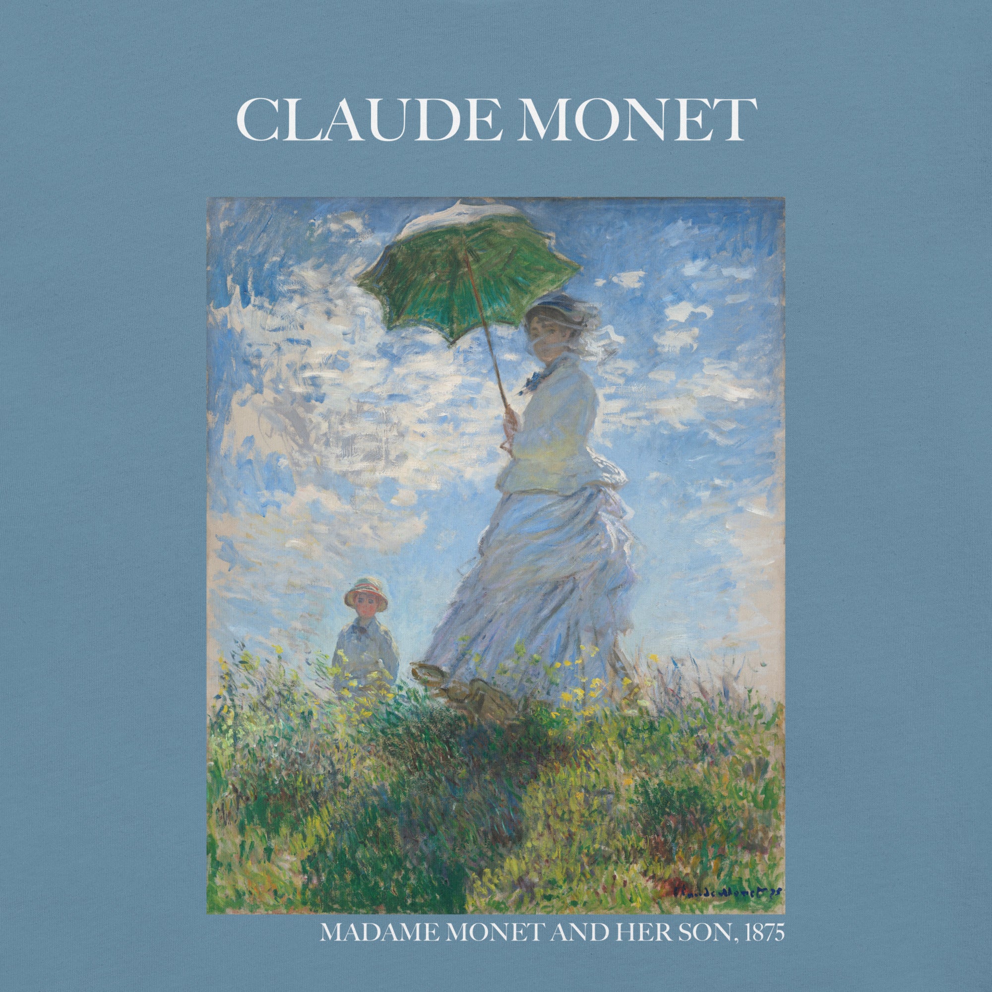 Claude Monet 'Madame Monet and Her Son' Famous Painting T-Shirt | Unisex Classic Art Tee