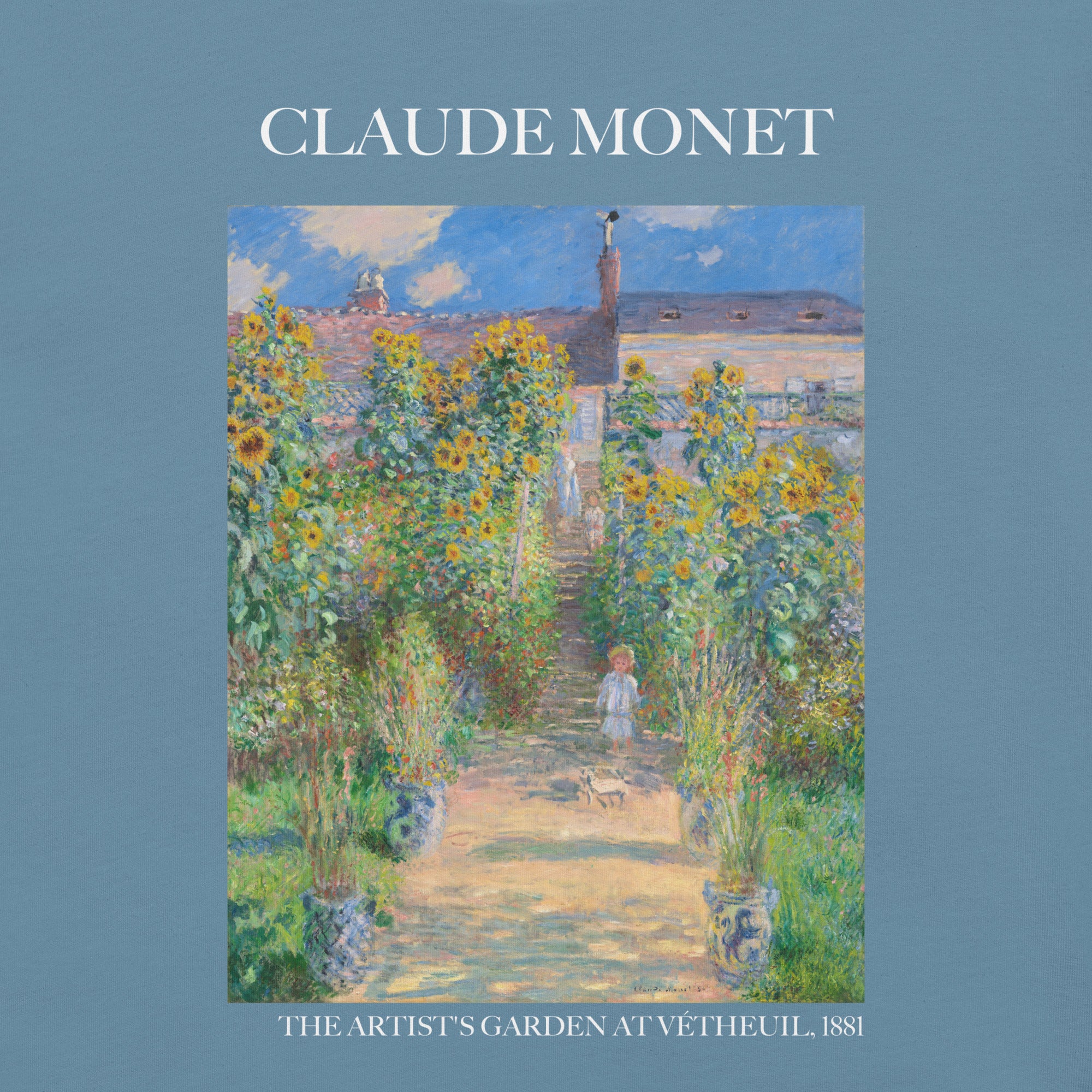Claude Monet 'De tuin van de kunstenaar in Vétheuil' Beroemd schilderij T-shirt | Unisex klassiek kunst-T-shirt
