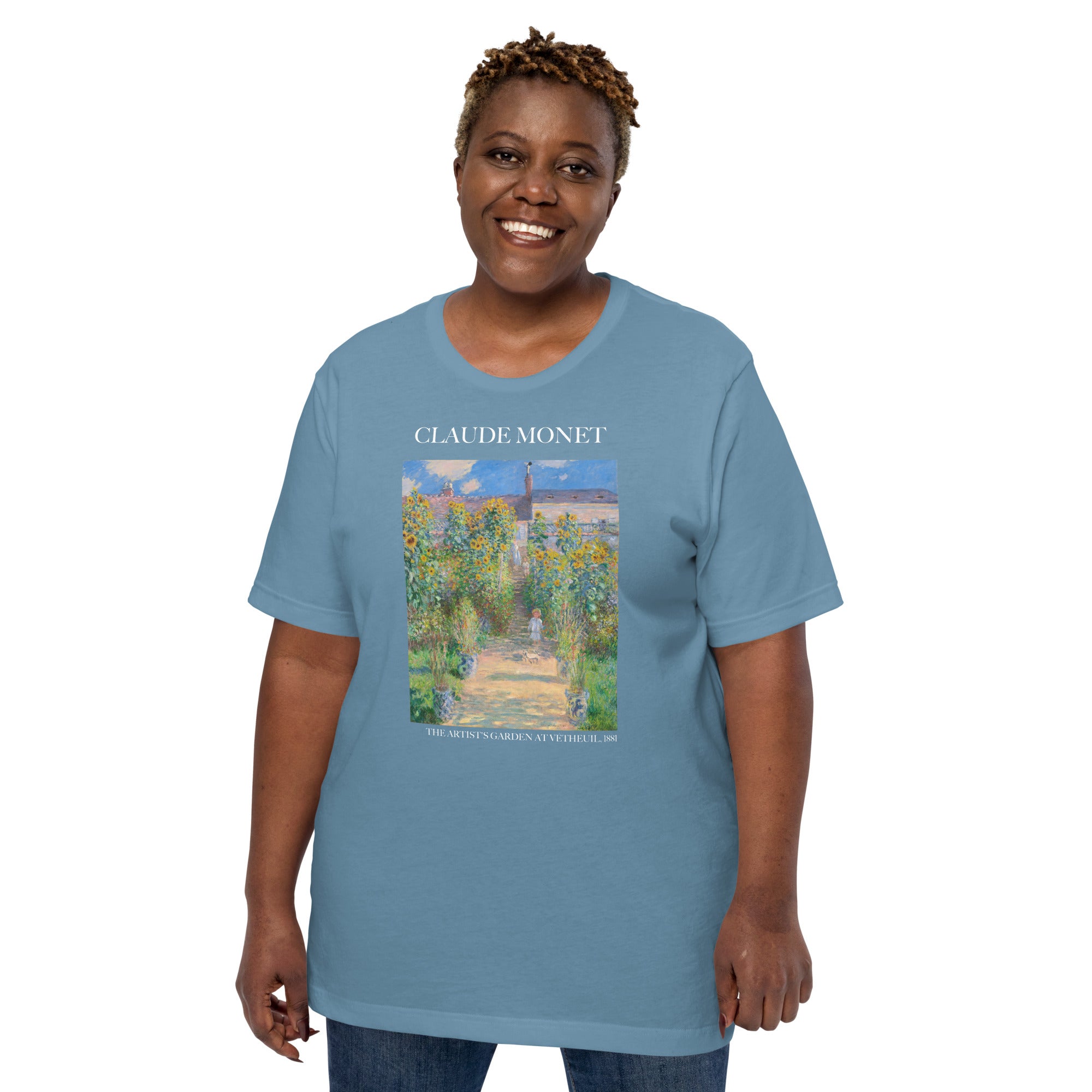 Claude Monet 'De tuin van de kunstenaar in Vétheuil' Beroemd schilderij T-shirt | Unisex klassiek kunst-T-shirt