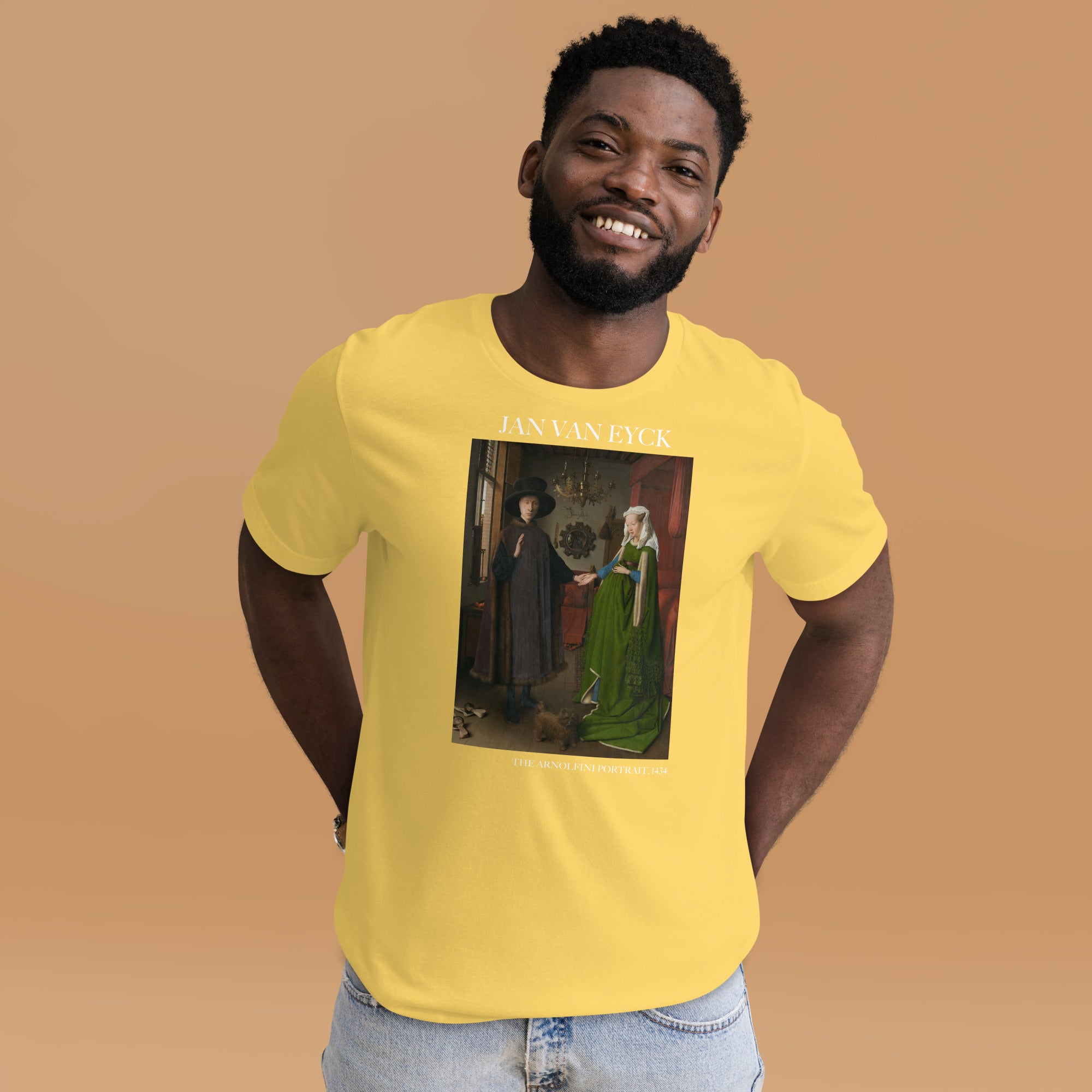 Jan van Eyck 'Het portret van Arnolfini' ("The Arnolfini Portrait") Beroemd Schilderij T-Shirt | Unisex Klassiek Kunst T-shirt