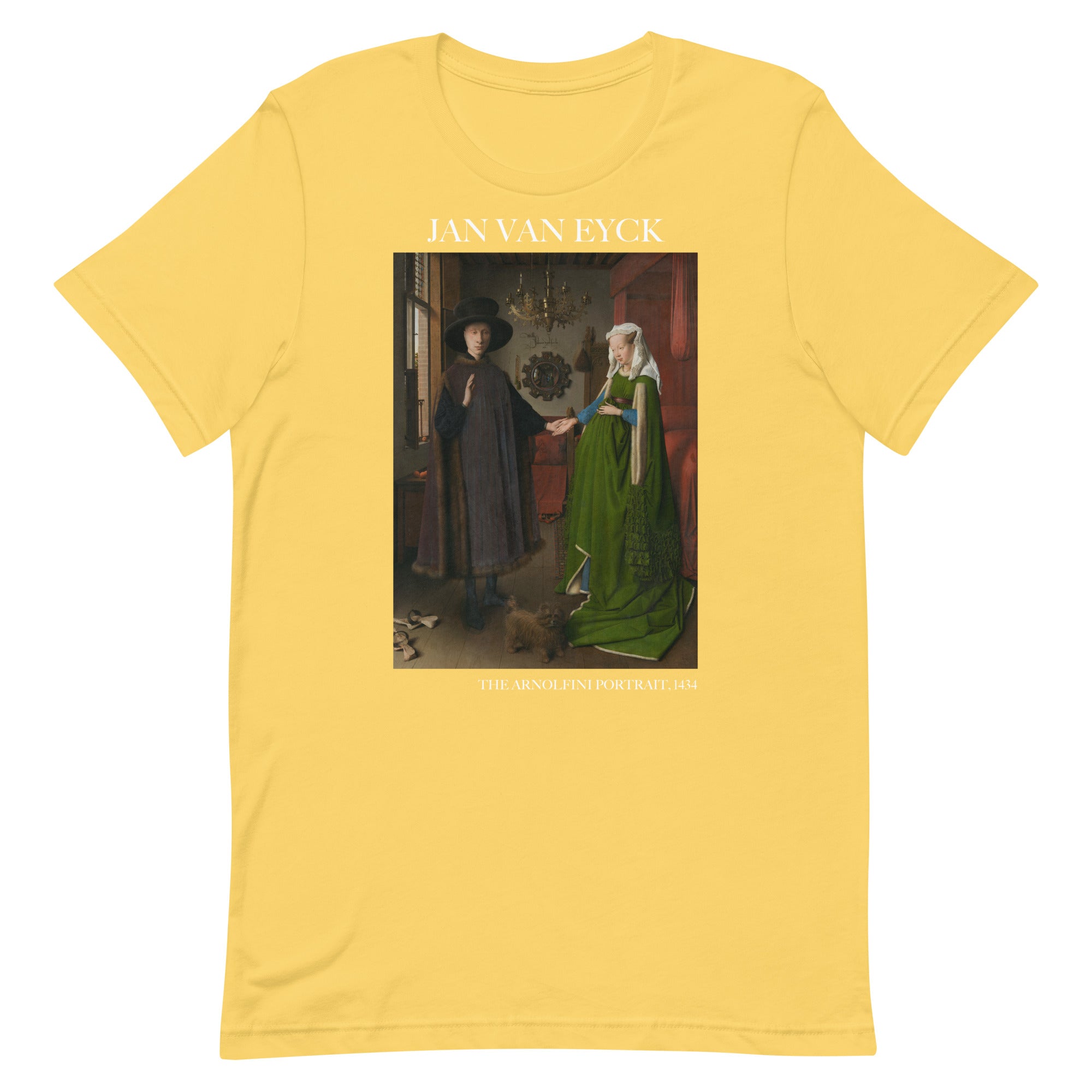 Jan van Eyck 'Het portret van Arnolfini' ("The Arnolfini Portrait") Beroemd Schilderij T-Shirt | Unisex Klassiek Kunst T-shirt