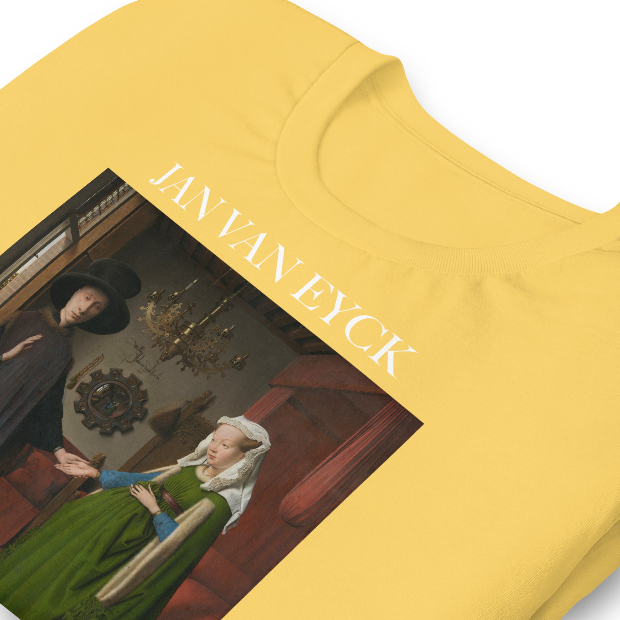 Jan van Eyck 'Het portret van Arnolfini' ("The Arnolfini Portrait") Beroemd Schilderij T-Shirt | Unisex Klassiek Kunst T-shirt