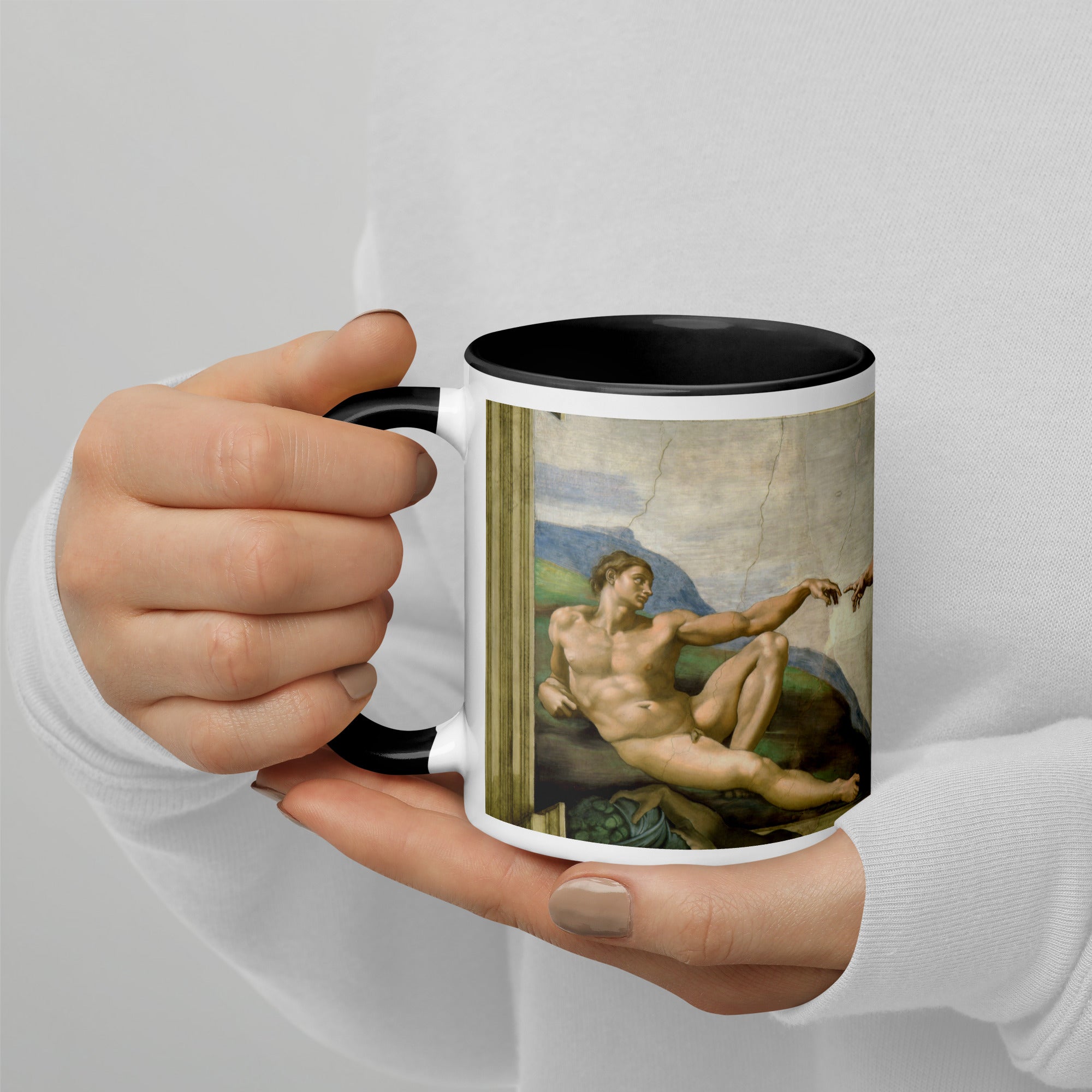 Keramiktasse „Die Erschaffung Adams“ von Michelangelo, berühmtes Gemälde | Hochwertige Kunsttasse