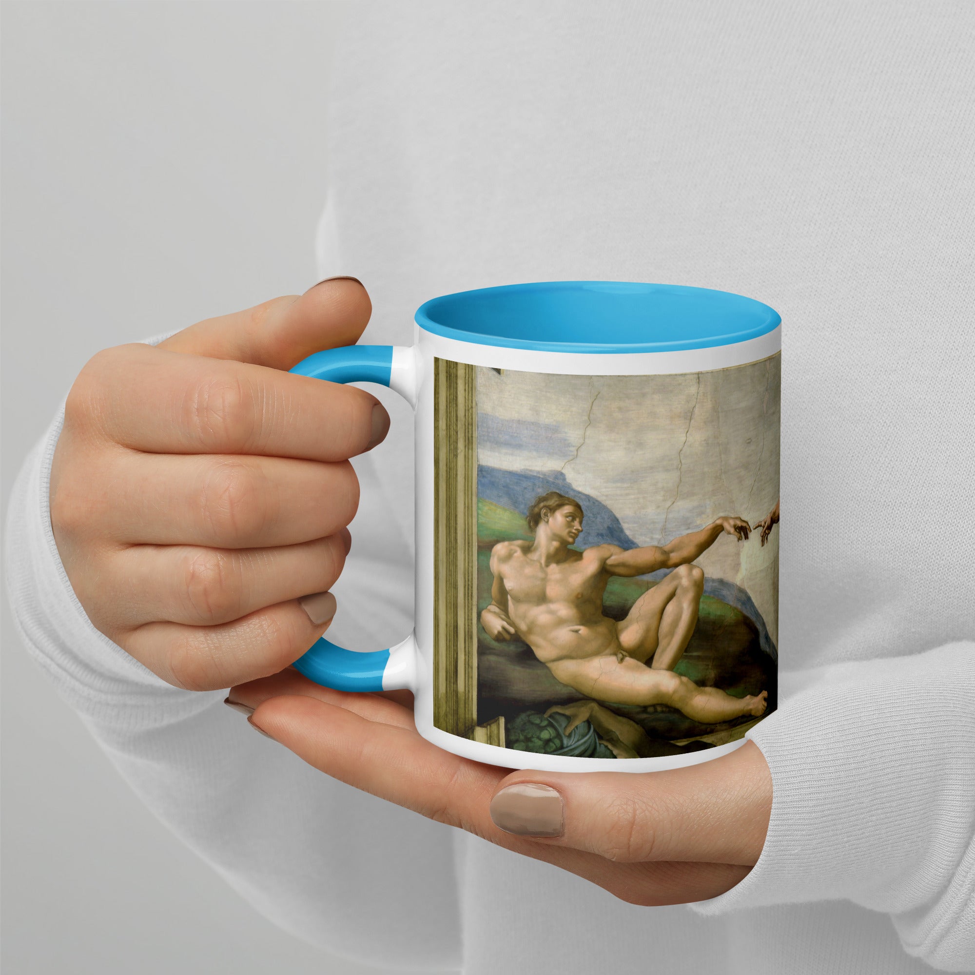 Keramiktasse „Die Erschaffung Adams“ von Michelangelo, berühmtes Gemälde | Hochwertige Kunsttasse