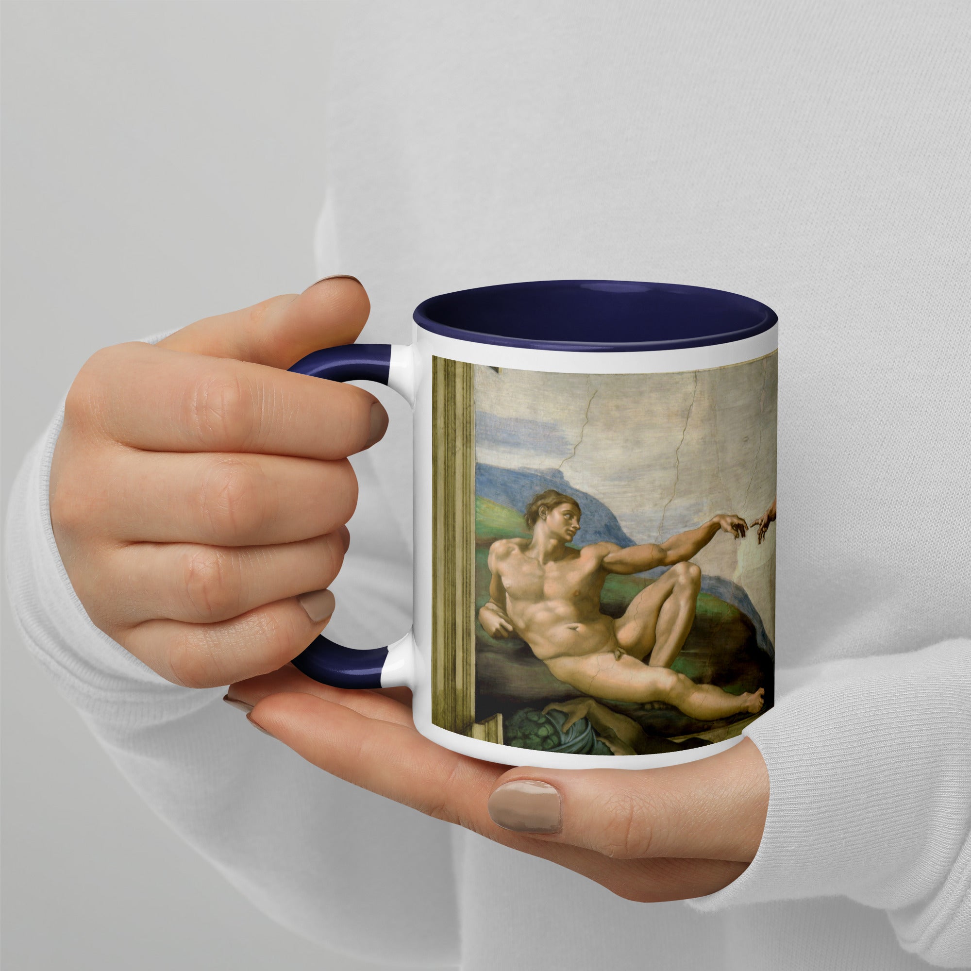 Keramiktasse „Die Erschaffung Adams“ von Michelangelo, berühmtes Gemälde | Hochwertige Kunsttasse