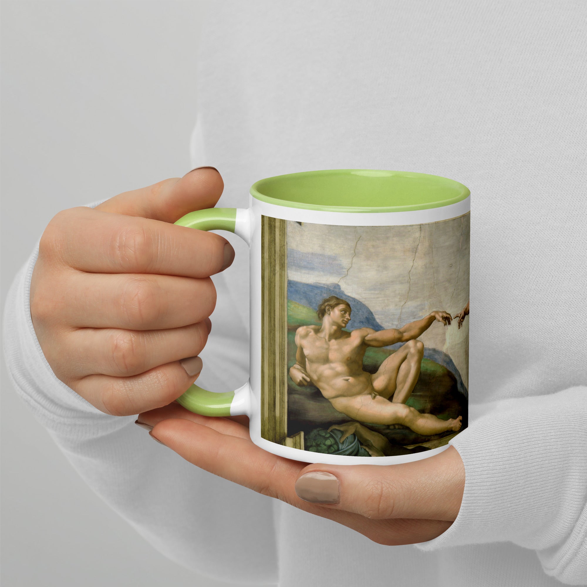 Keramiktasse „Die Erschaffung Adams“ von Michelangelo, berühmtes Gemälde | Hochwertige Kunsttasse