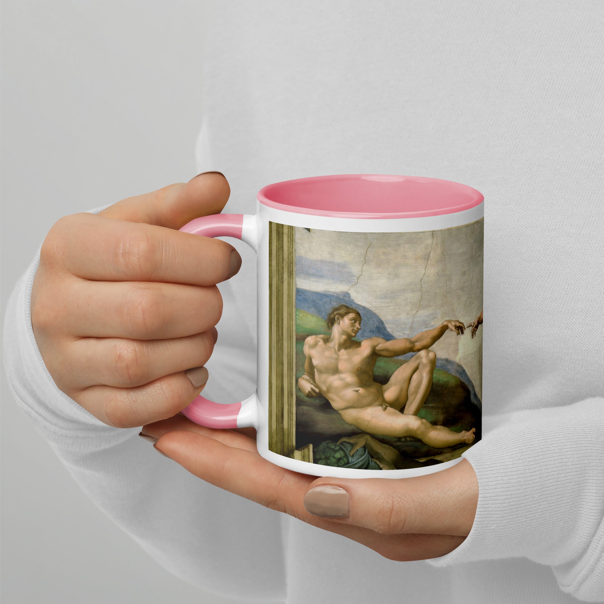 Keramiktasse „Die Erschaffung Adams“ von Michelangelo, berühmtes Gemälde | Hochwertige Kunsttasse