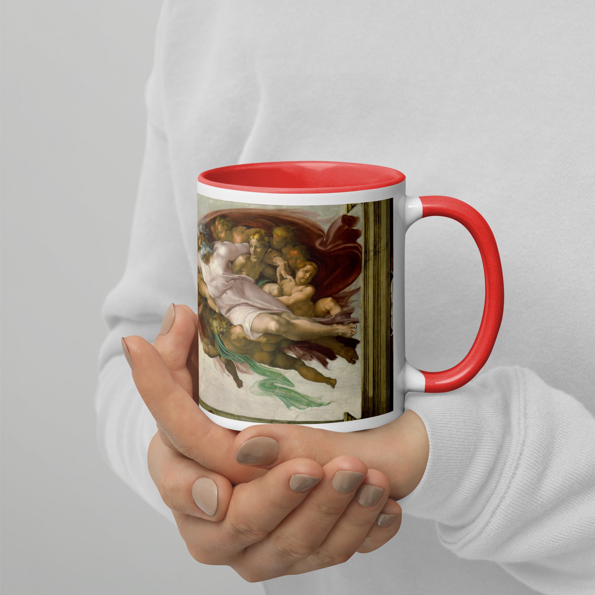 Keramiktasse „Die Erschaffung Adams“ von Michelangelo, berühmtes Gemälde | Hochwertige Kunsttasse