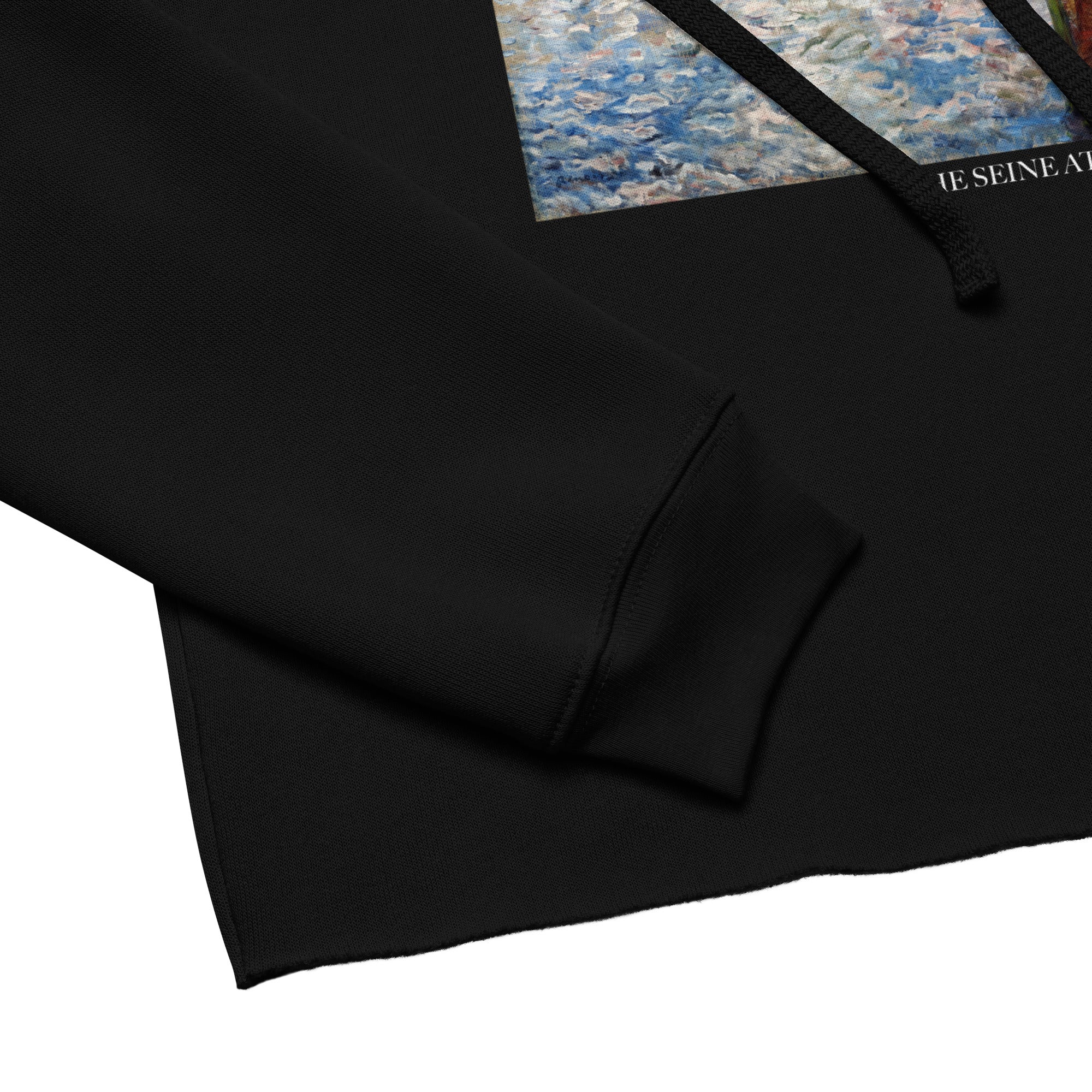 Pierre-Auguste Renoir 'The Seine at Chatou' Famous Painting Cropped Hoodie | Premium Art Cropped Hoodie