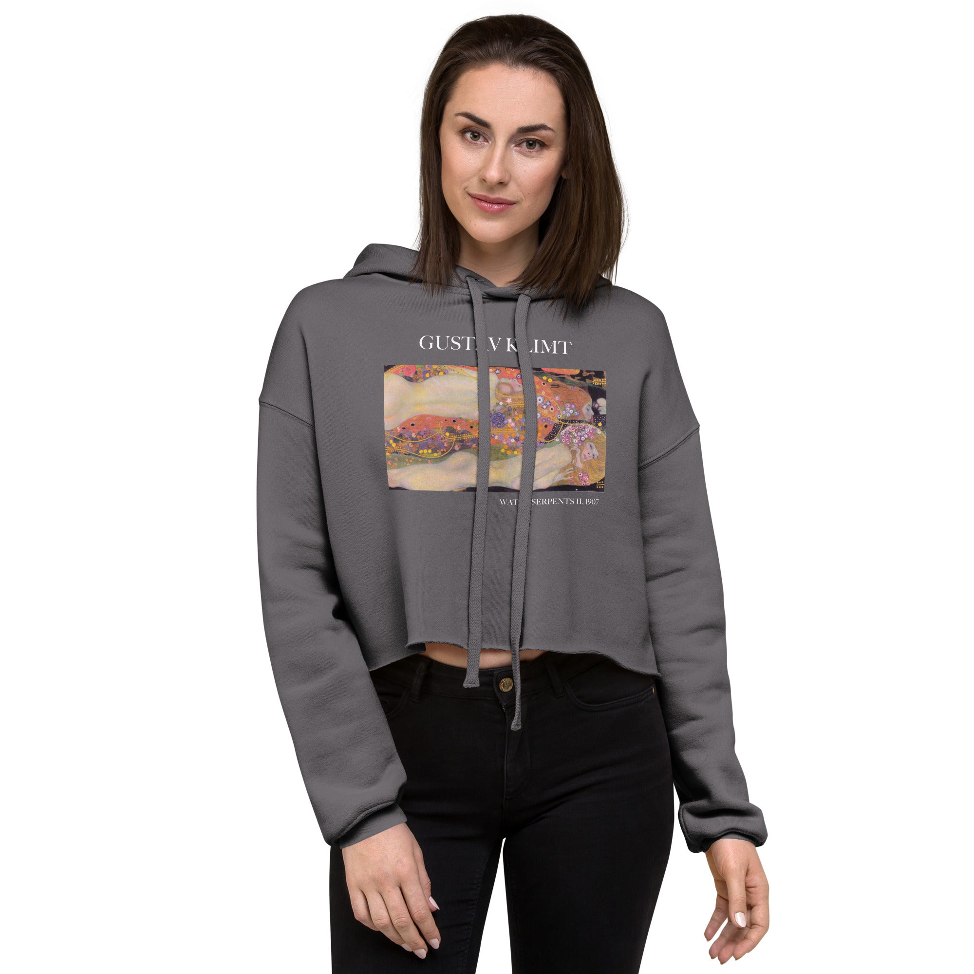 Gustav Klimt „Wasserschlangen II“ Berühmtes Gemälde Kurzer Hoodie | Premium Art Kurzer Hoodie