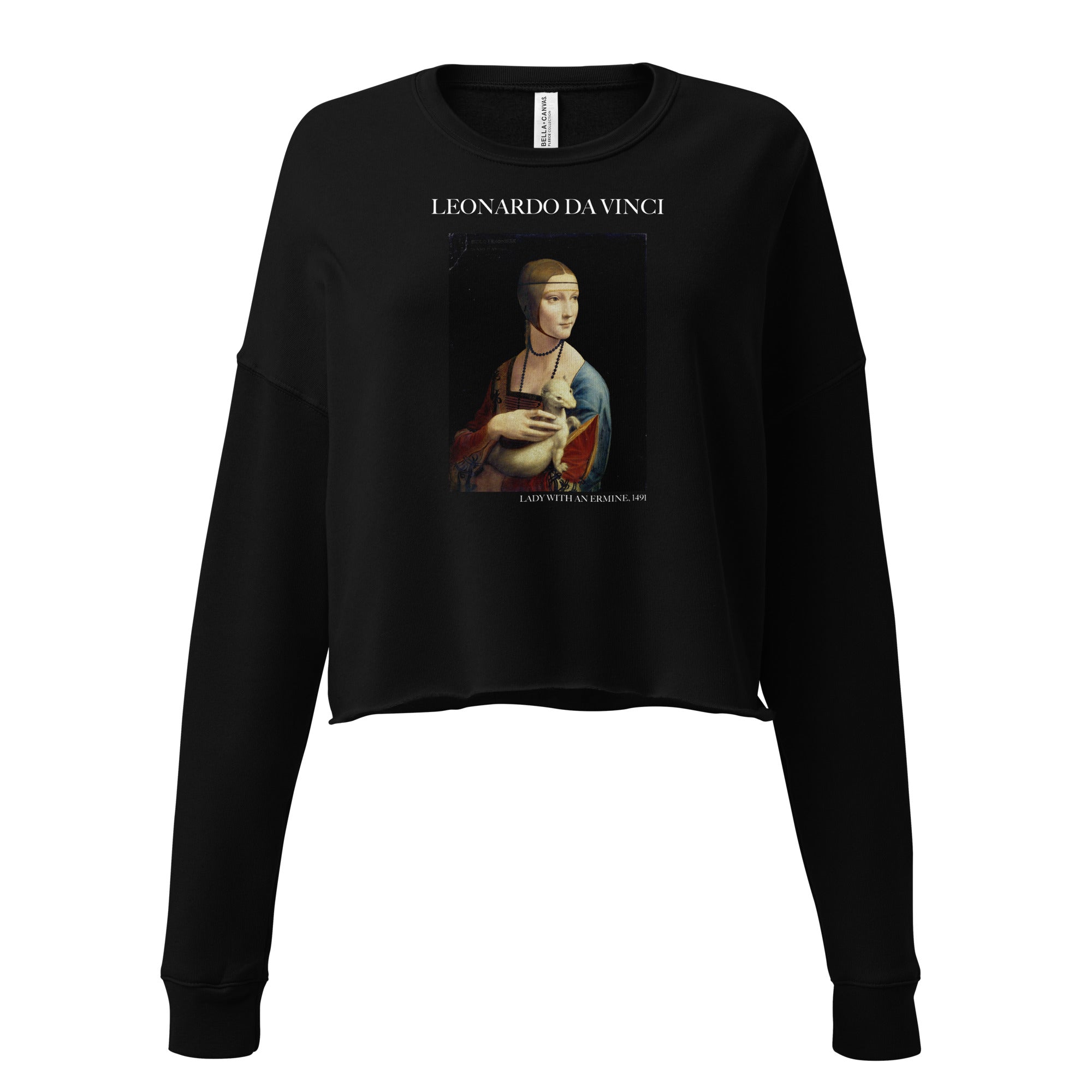Kurzes Sweatshirt „Dame mit Hermelin“ von Leonardo da Vinci, berühmtes Gemälde | Kurzes Sweatshirt „Premium Art“
