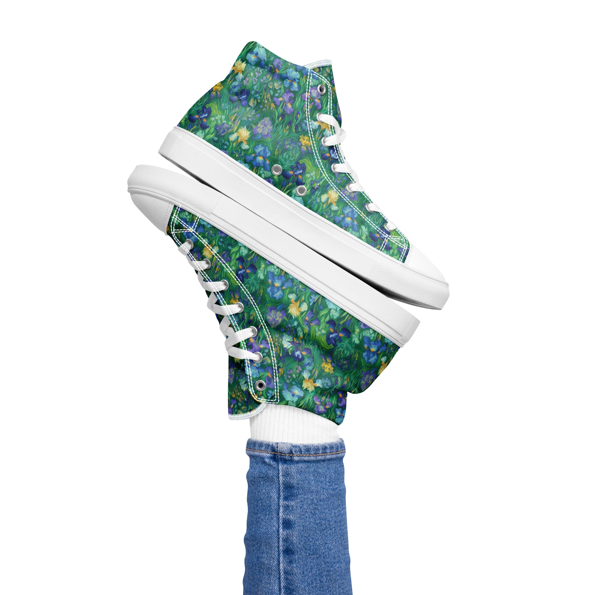 Vincent van Gogh 'Irises' High Top Shoes | Premium Art High Top Sneakers for Women