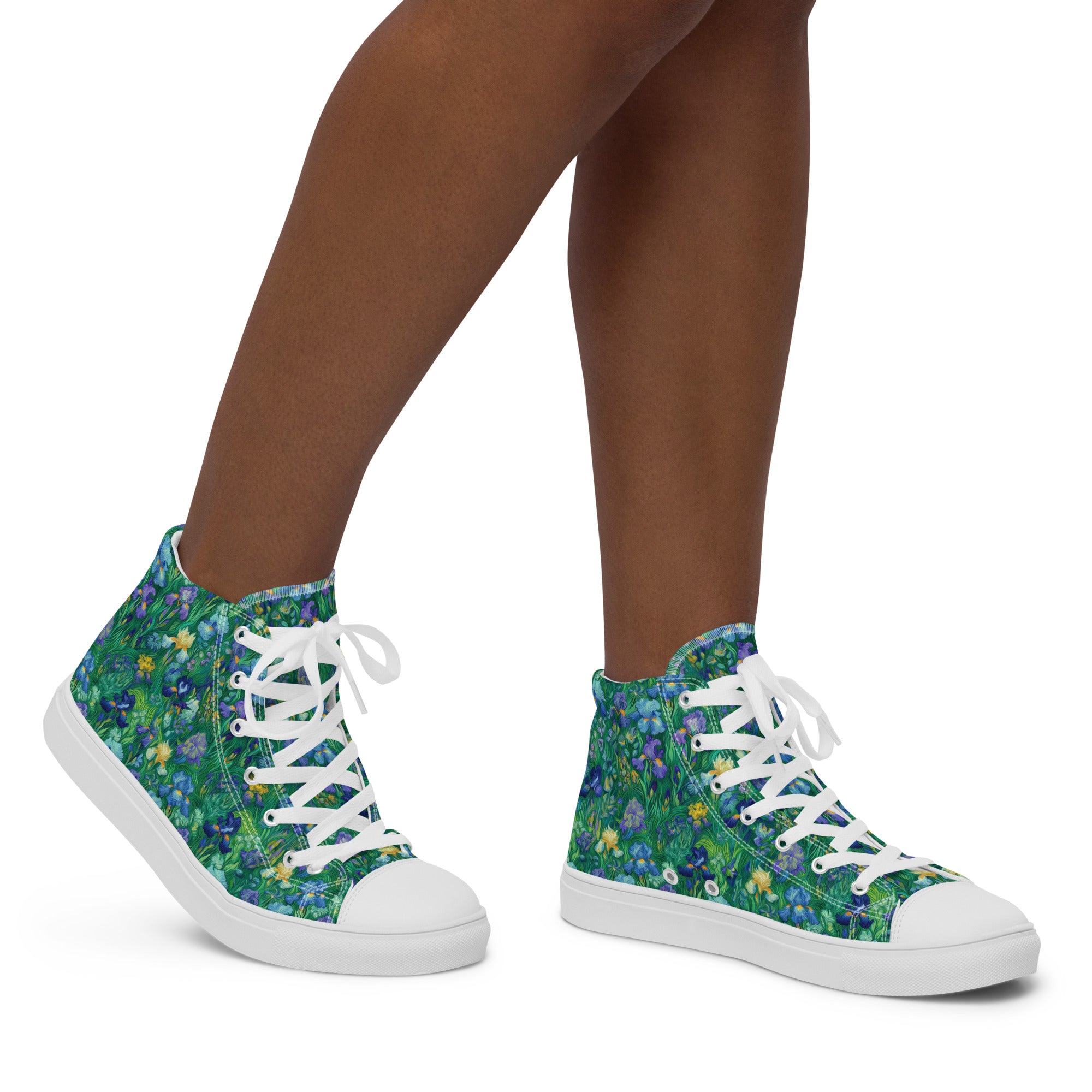 Vincent van Gogh 'Irises' High Top Shoes | Premium Art High Top Sneakers for Women