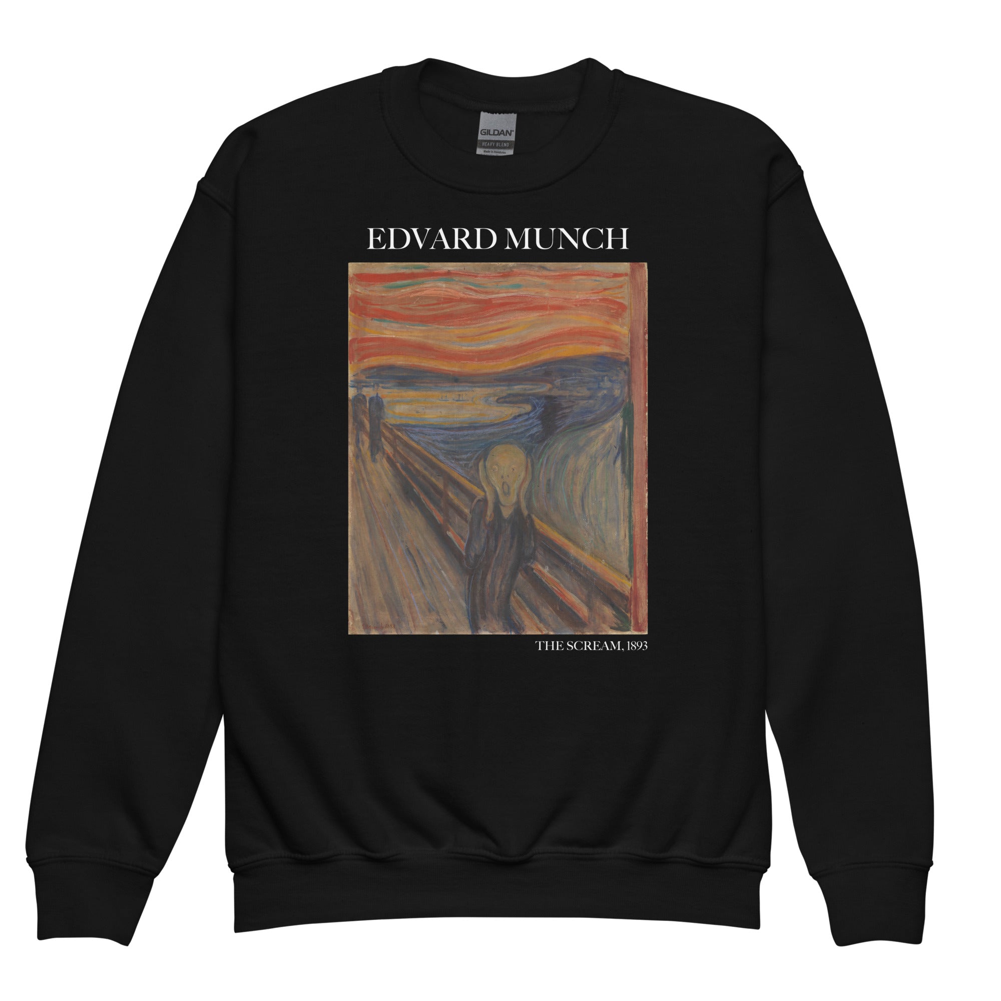 Edvard Munch 'The Scream' beroemde schilderij Crewneck Sweatshirt | Premium jeugdkunstsweatshirt