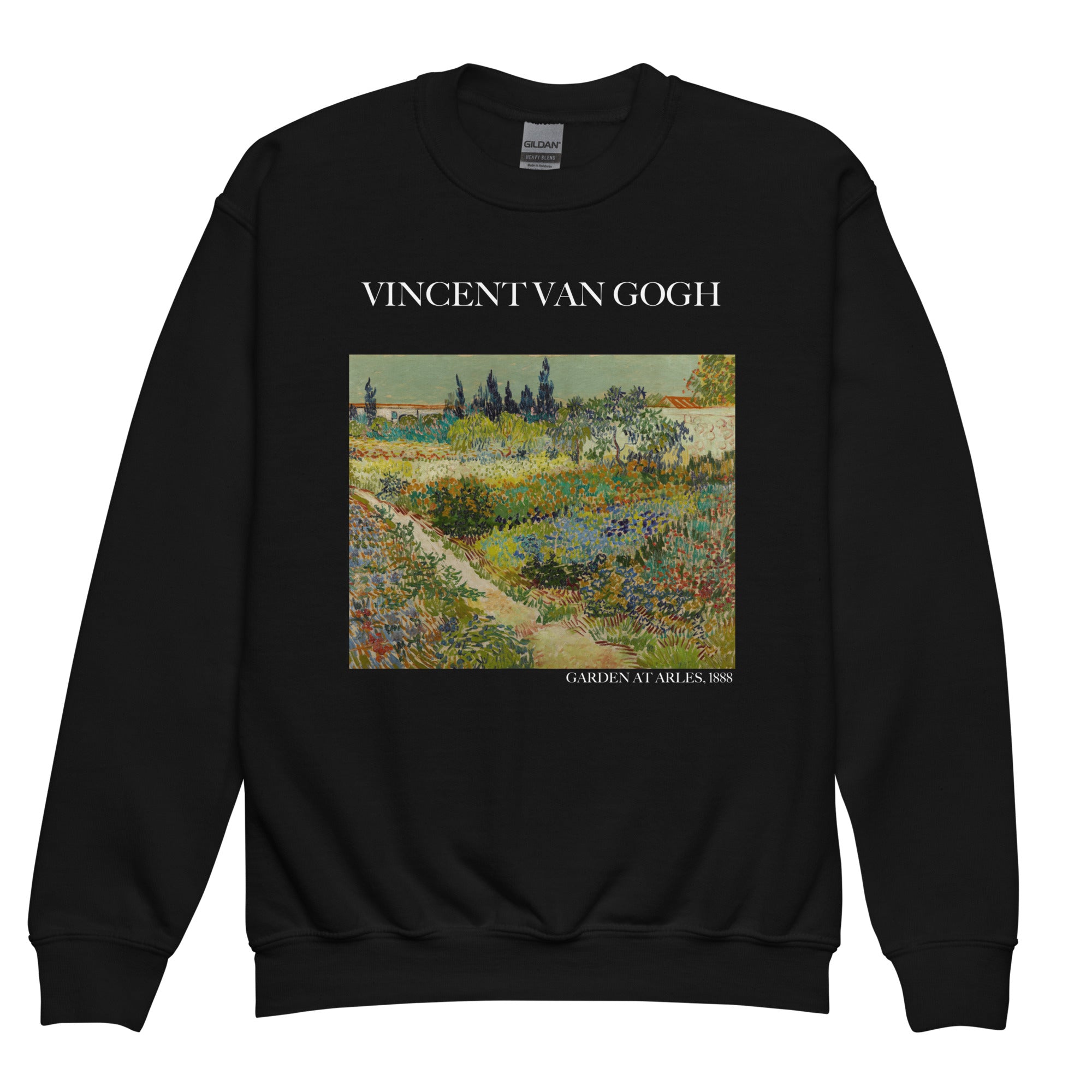 Vincent van Gogh 'Garden at Arles' Famous Painting Crewneck Sweatshirt | Premium Youth Art Sweatshirt