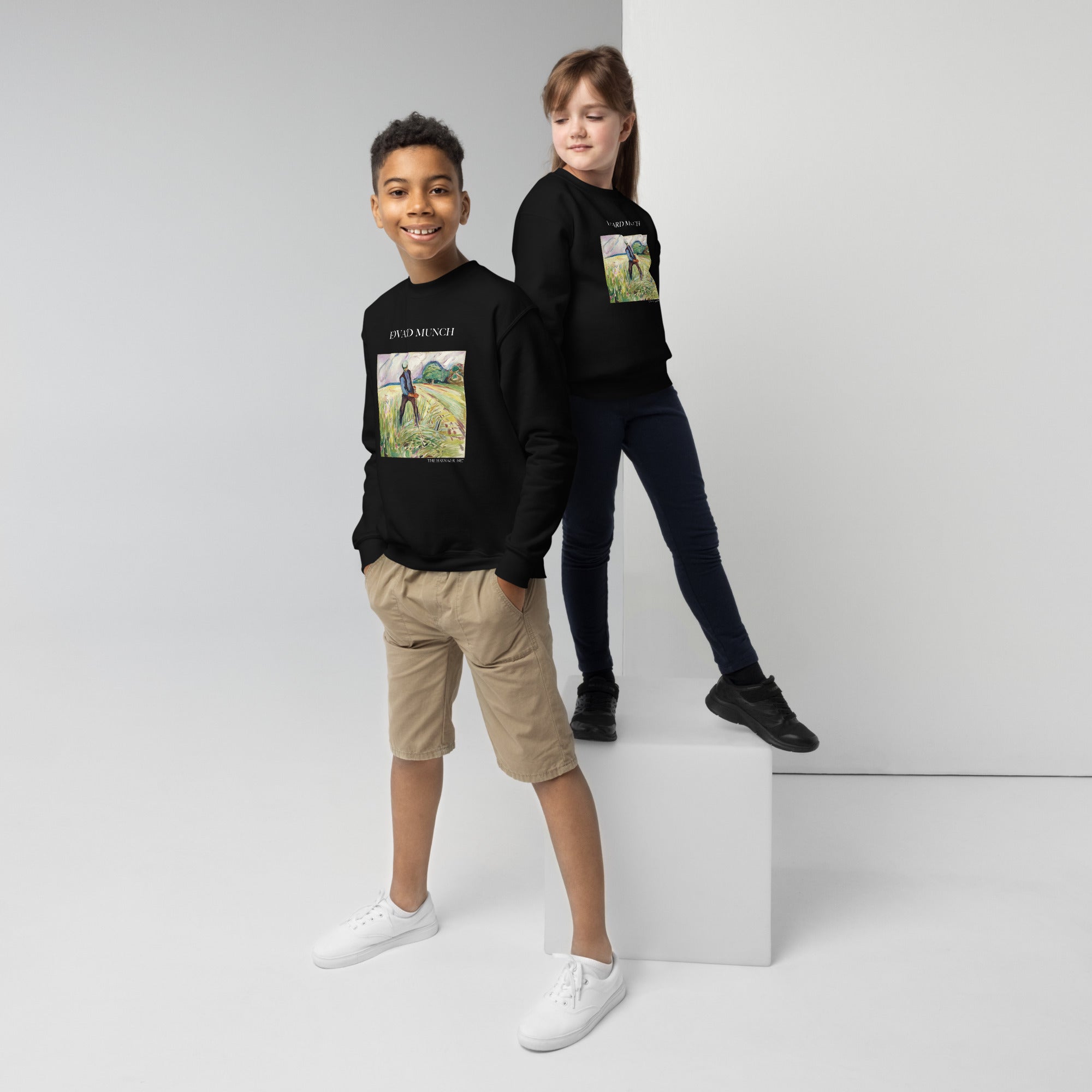 Edvard Munch 'The Haymaker' Famous Painting Crewneck Sweatshirt | Premium Youth Art Sweatshirt