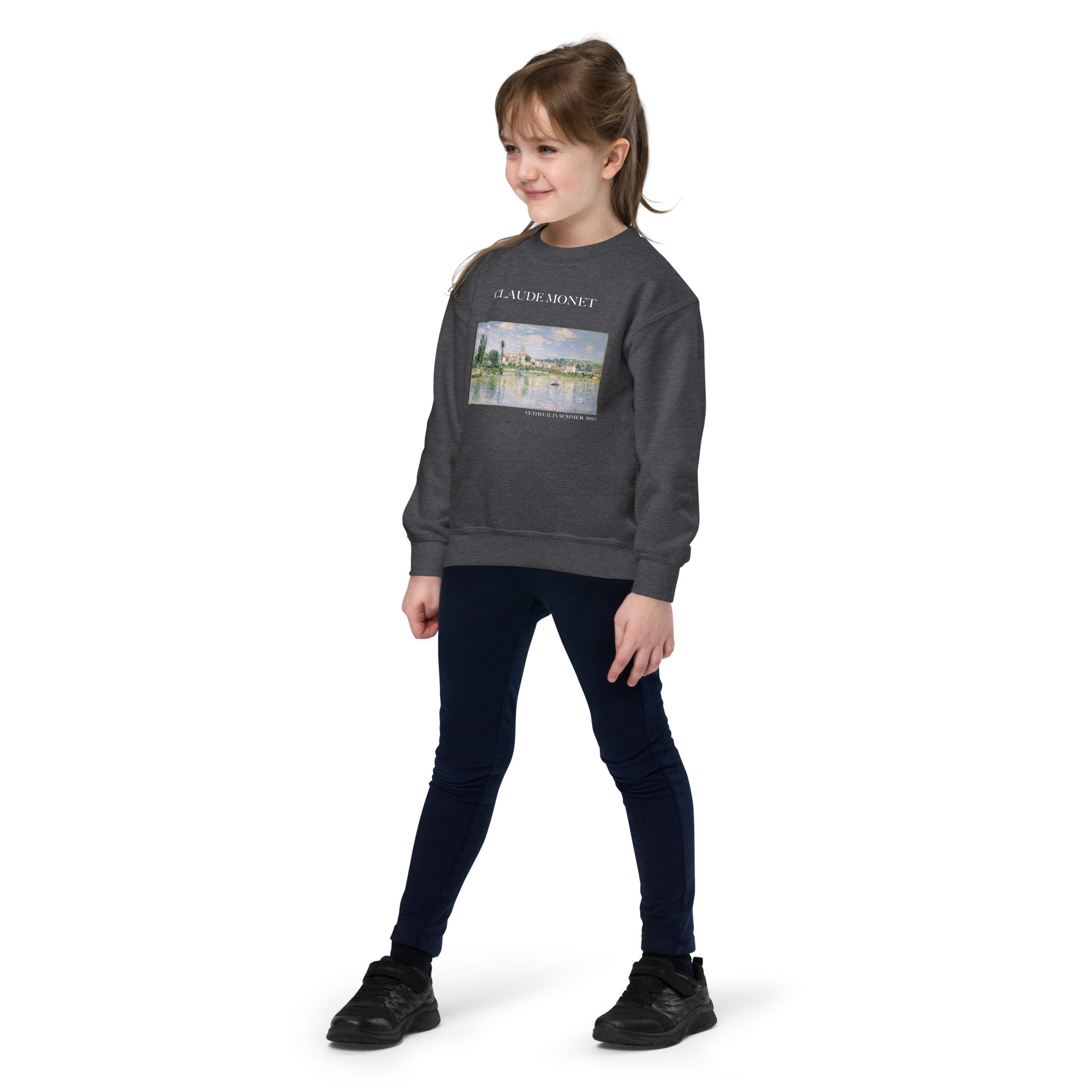 Claude Monet 'Vetheuil in Summer' Famous Painting Crewneck Sweatshirt | Premium Youth Art Sweatshirt