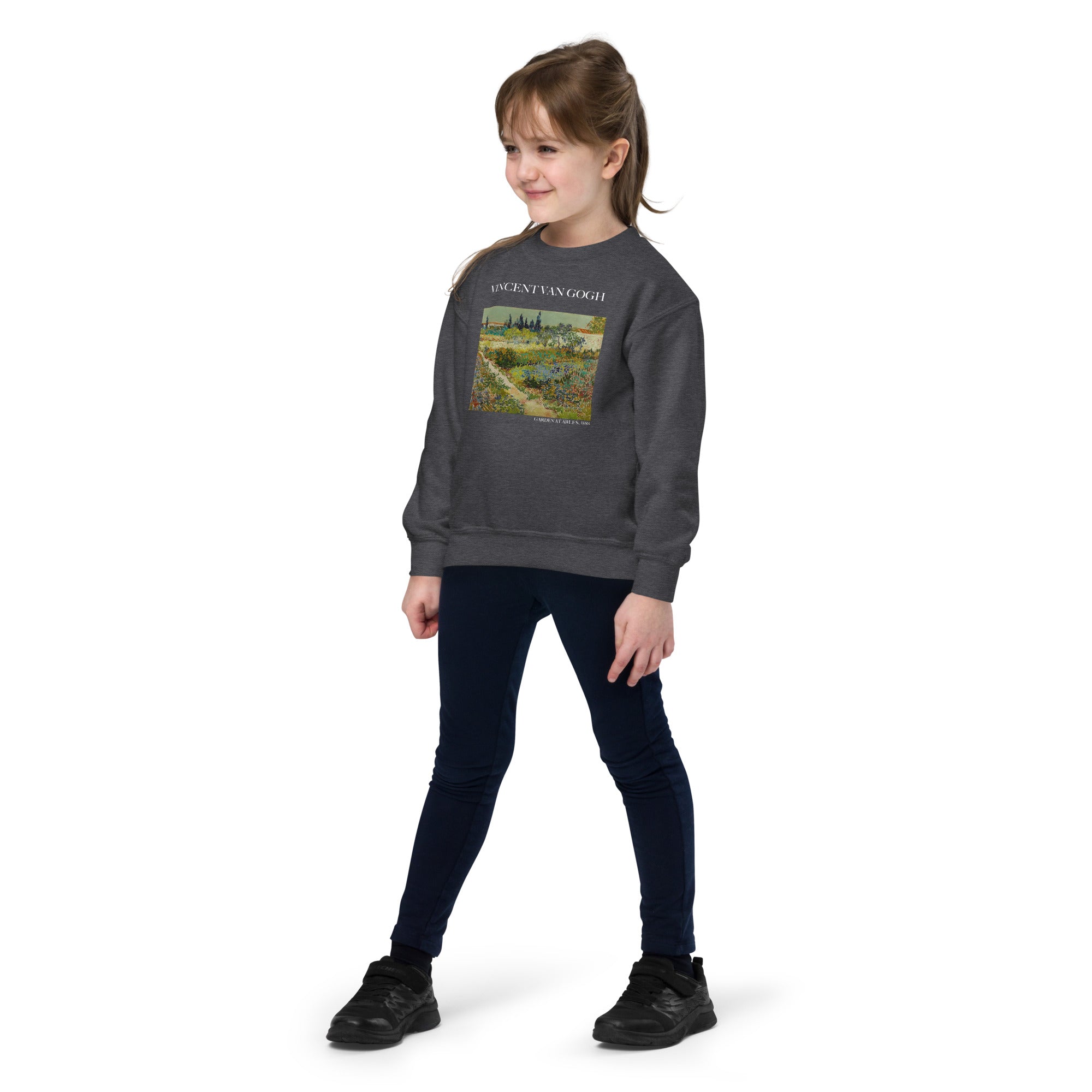Vincent van Gogh 'Garden at Arles' Famous Painting Crewneck Sweatshirt | Premium Youth Art Sweatshirt