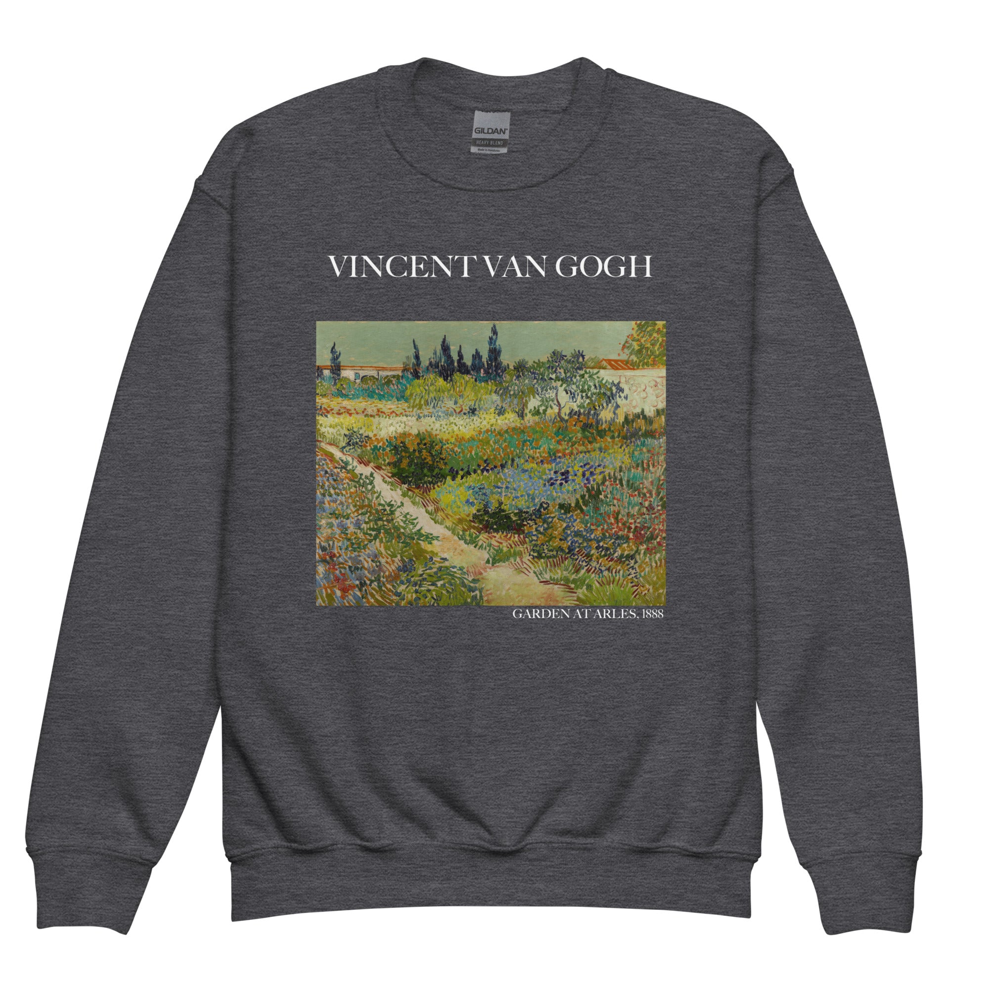 Vincent van Gogh 'Garden at Arles' Famous Painting Crewneck Sweatshirt | Premium Youth Art Sweatshirt