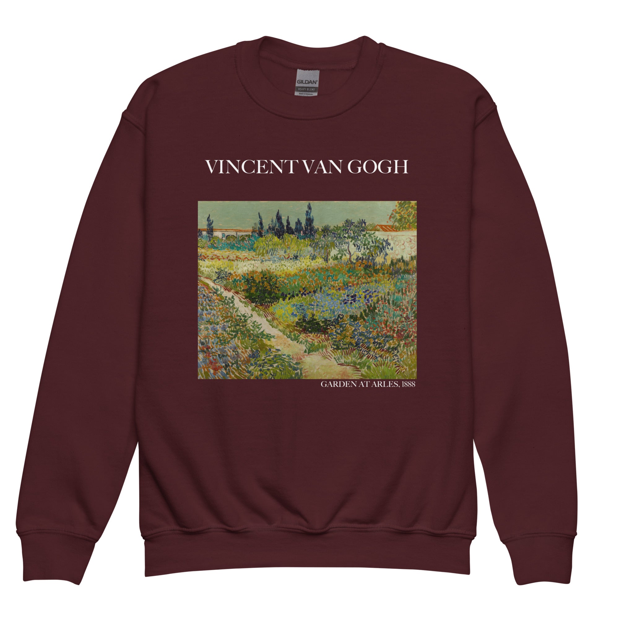Vincent van Gogh 'Garden at Arles' Famous Painting Crewneck Sweatshirt | Premium Youth Art Sweatshirt