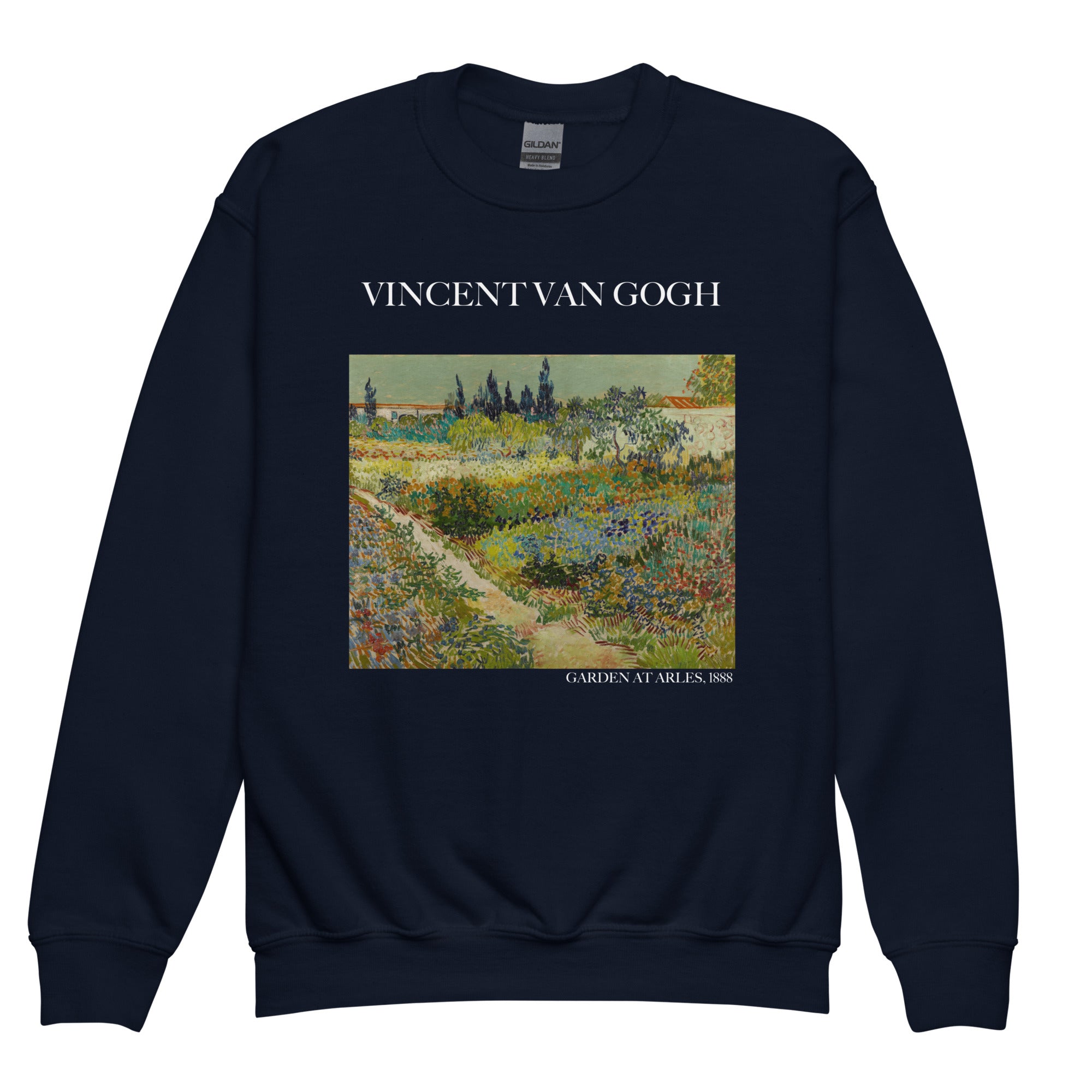 Vincent van Gogh 'Garden at Arles' Famous Painting Crewneck Sweatshirt | Premium Youth Art Sweatshirt