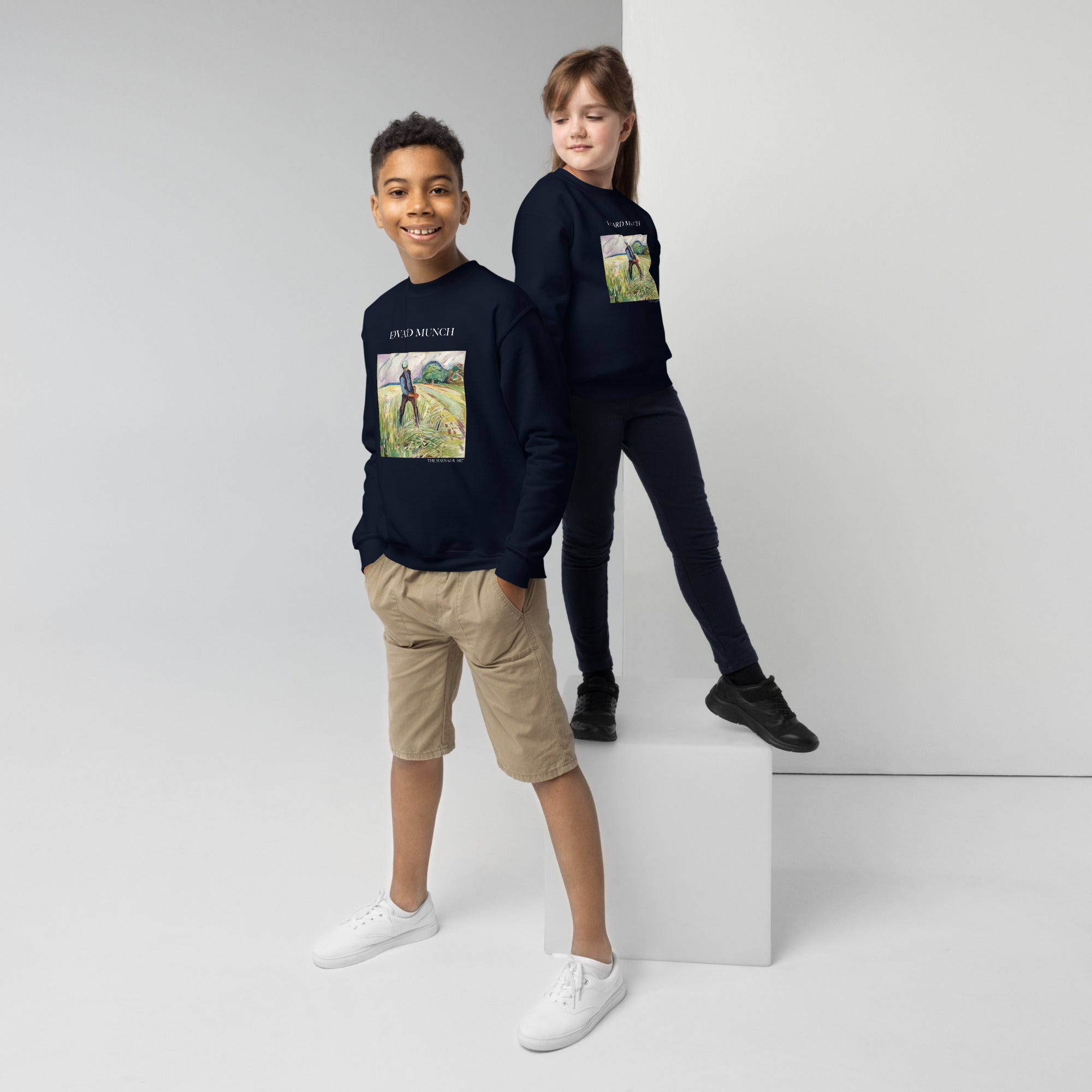 Edvard Munch 'The Haymaker' Famous Painting Crewneck Sweatshirt | Premium Youth Art Sweatshirt
