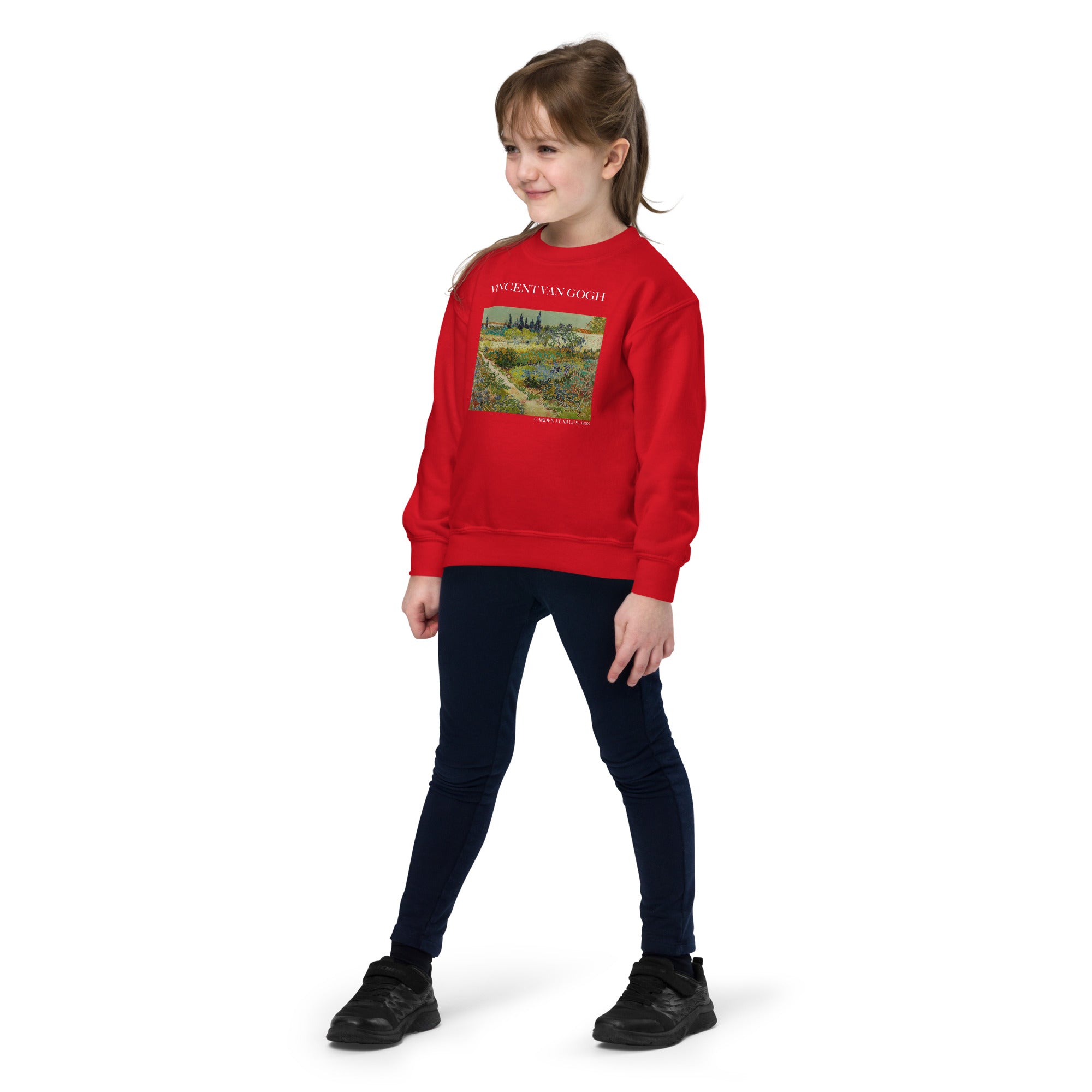 Vincent van Gogh 'Garden at Arles' Famous Painting Crewneck Sweatshirt | Premium Youth Art Sweatshirt