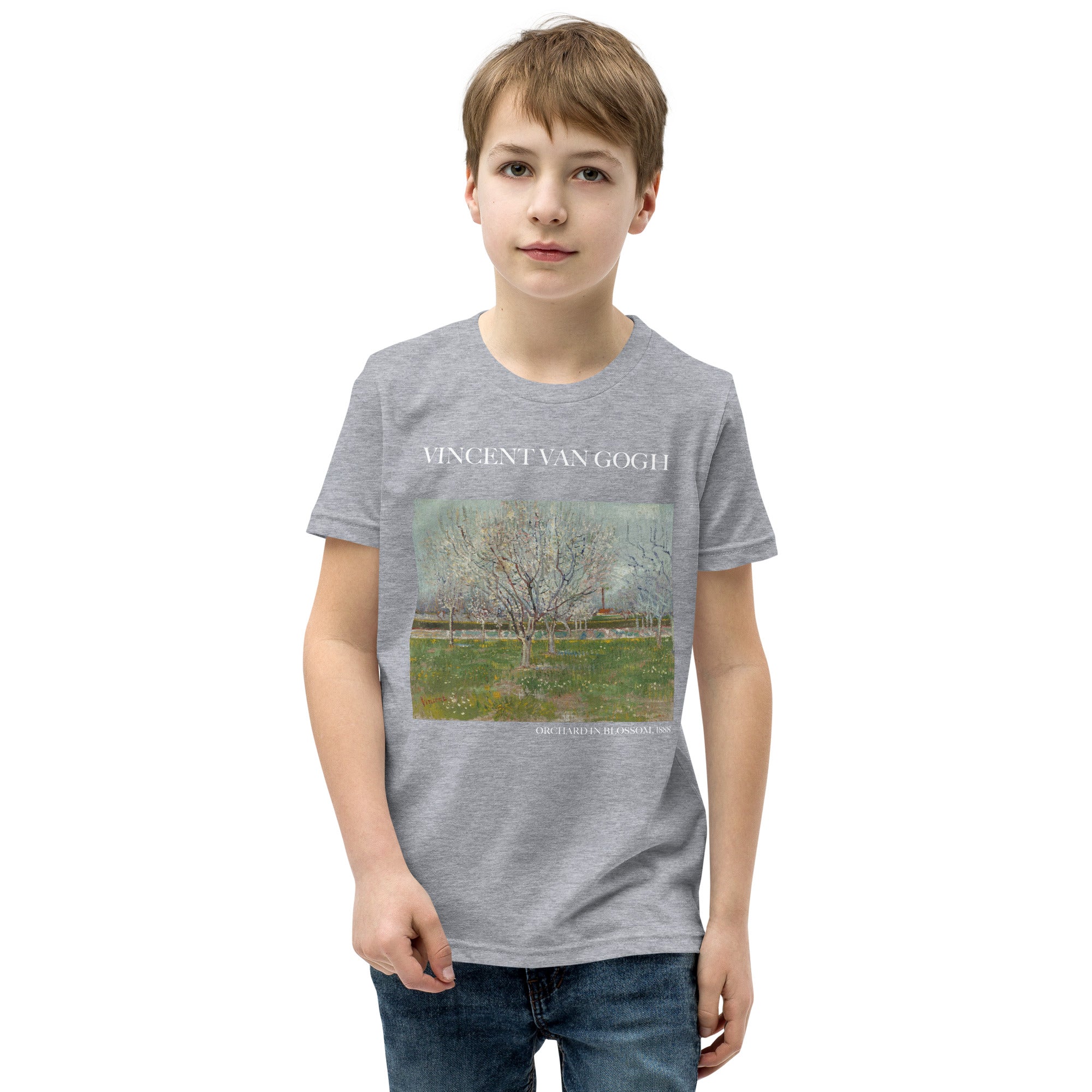 Vincent van Gogh „Blühender Obstgarten“, berühmtes Gemälde, kurzärmeliges T-Shirt | Premium-Kunst-T-Shirt für Jugendliche