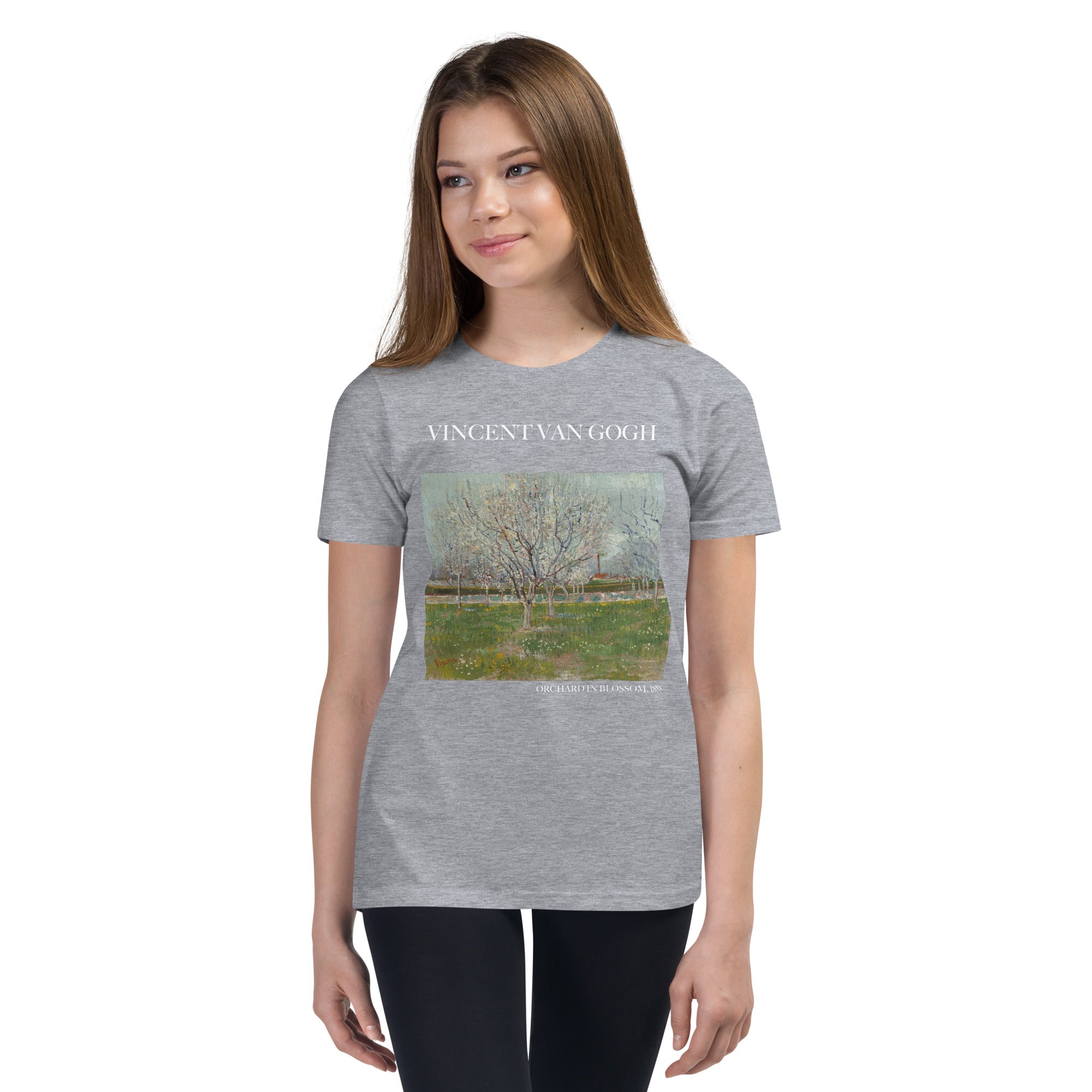 Vincent van Gogh „Blühender Obstgarten“, berühmtes Gemälde, kurzärmeliges T-Shirt | Premium-Kunst-T-Shirt für Jugendliche