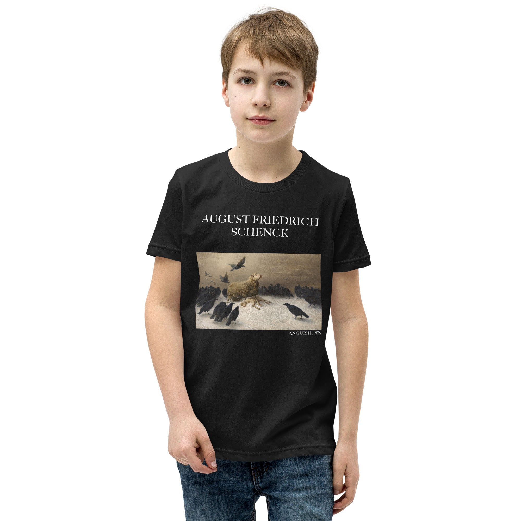August Friedrich Schenck 'Anguish' Famous Painting Short Sleeve T-Shirt | Premium Youth Art Tee
