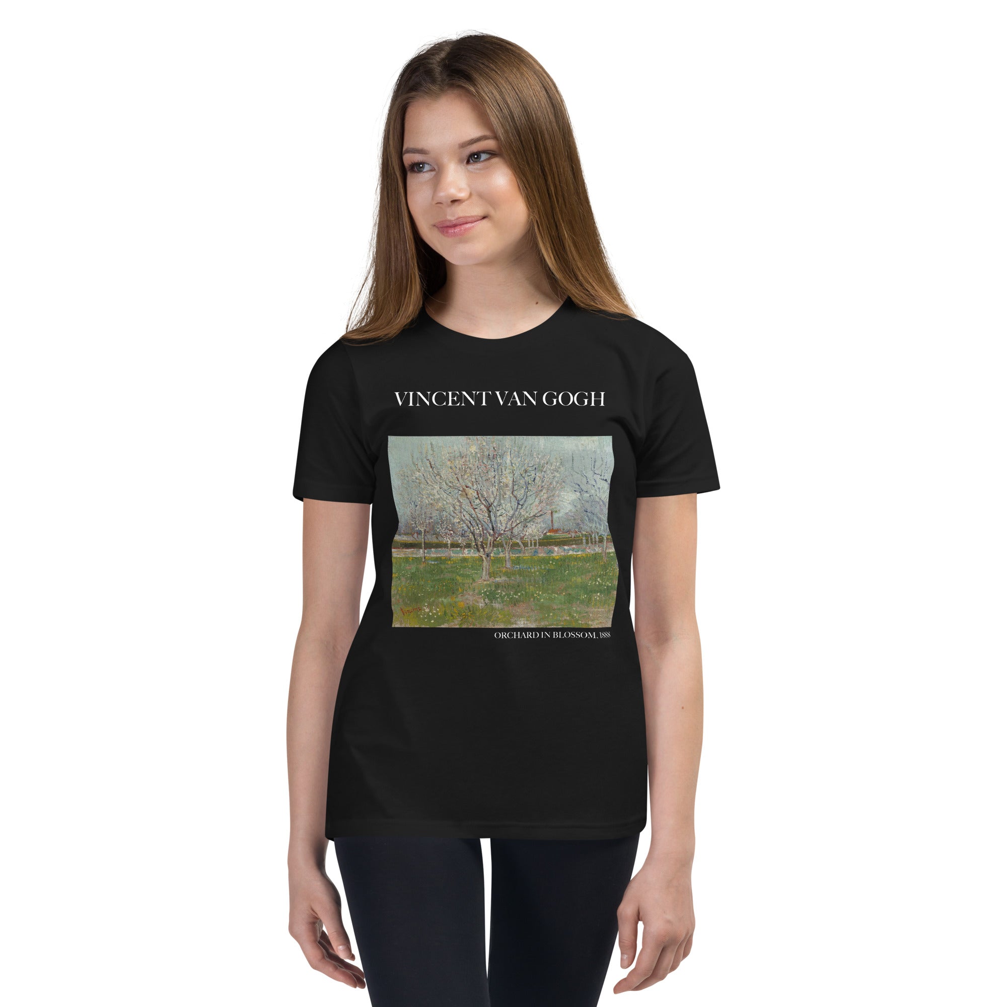 Vincent van Gogh „Blühender Obstgarten“, berühmtes Gemälde, kurzärmeliges T-Shirt | Premium-Kunst-T-Shirt für Jugendliche