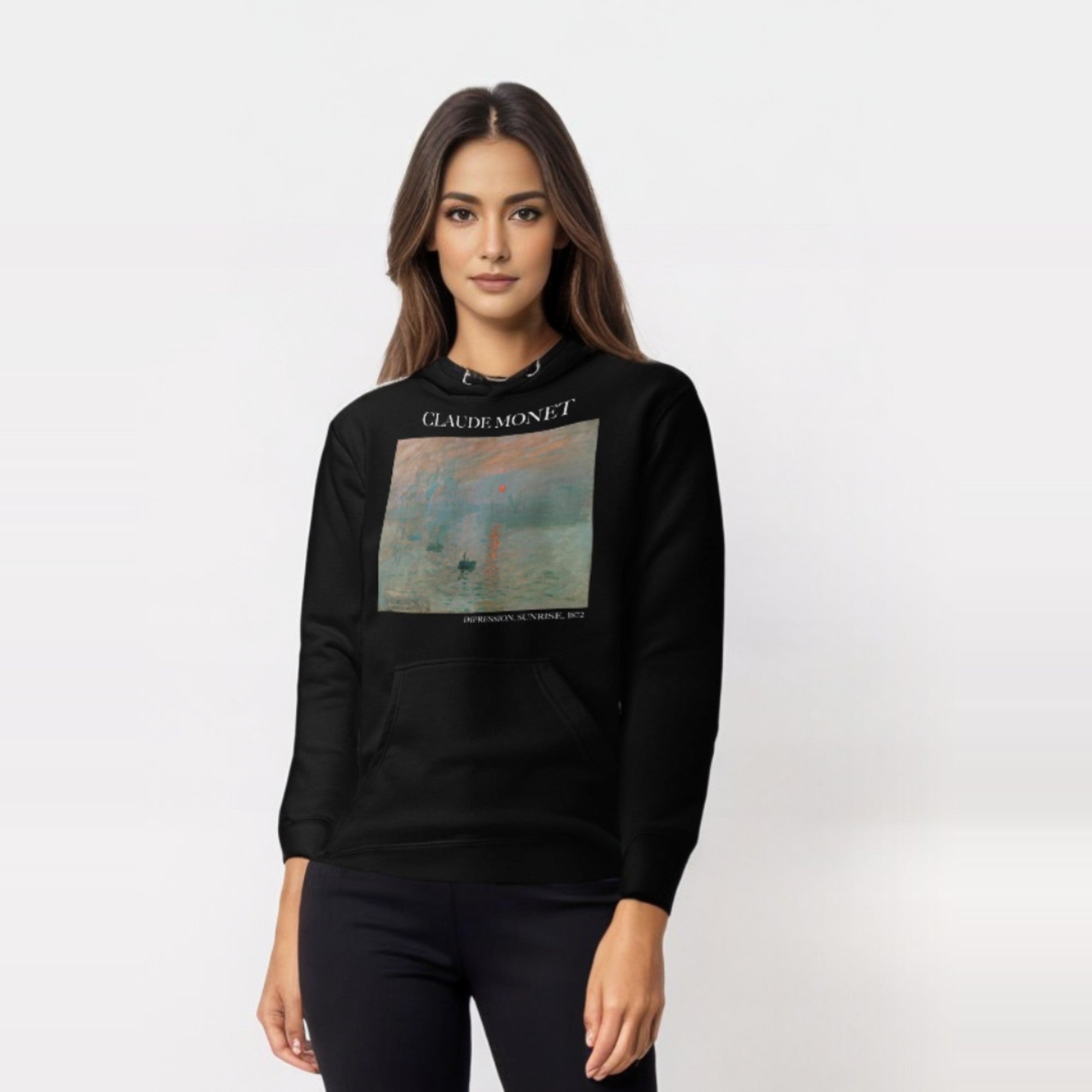 Claude Monet „Impression, Sonnenaufgang“ Berühmtes Gemälde Hoodie | Unisex Premium Kunst Hoodie