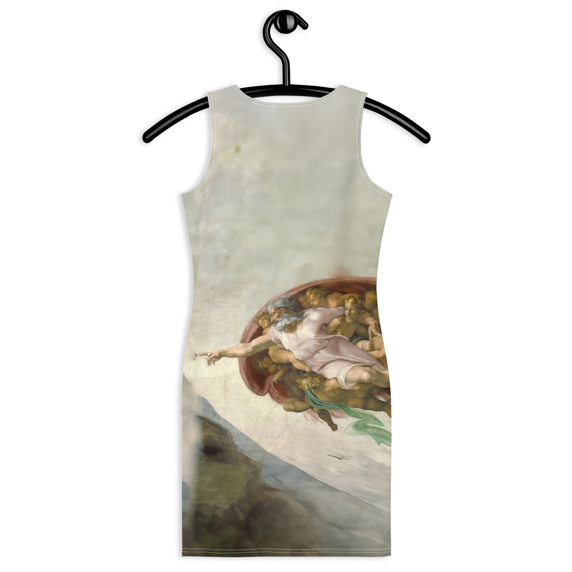 Figurbetontes Kleid „Die Erschaffung Adams“ von Michelangelo, berühmtes Gemälde | Hochwertiges Kunstkleid
