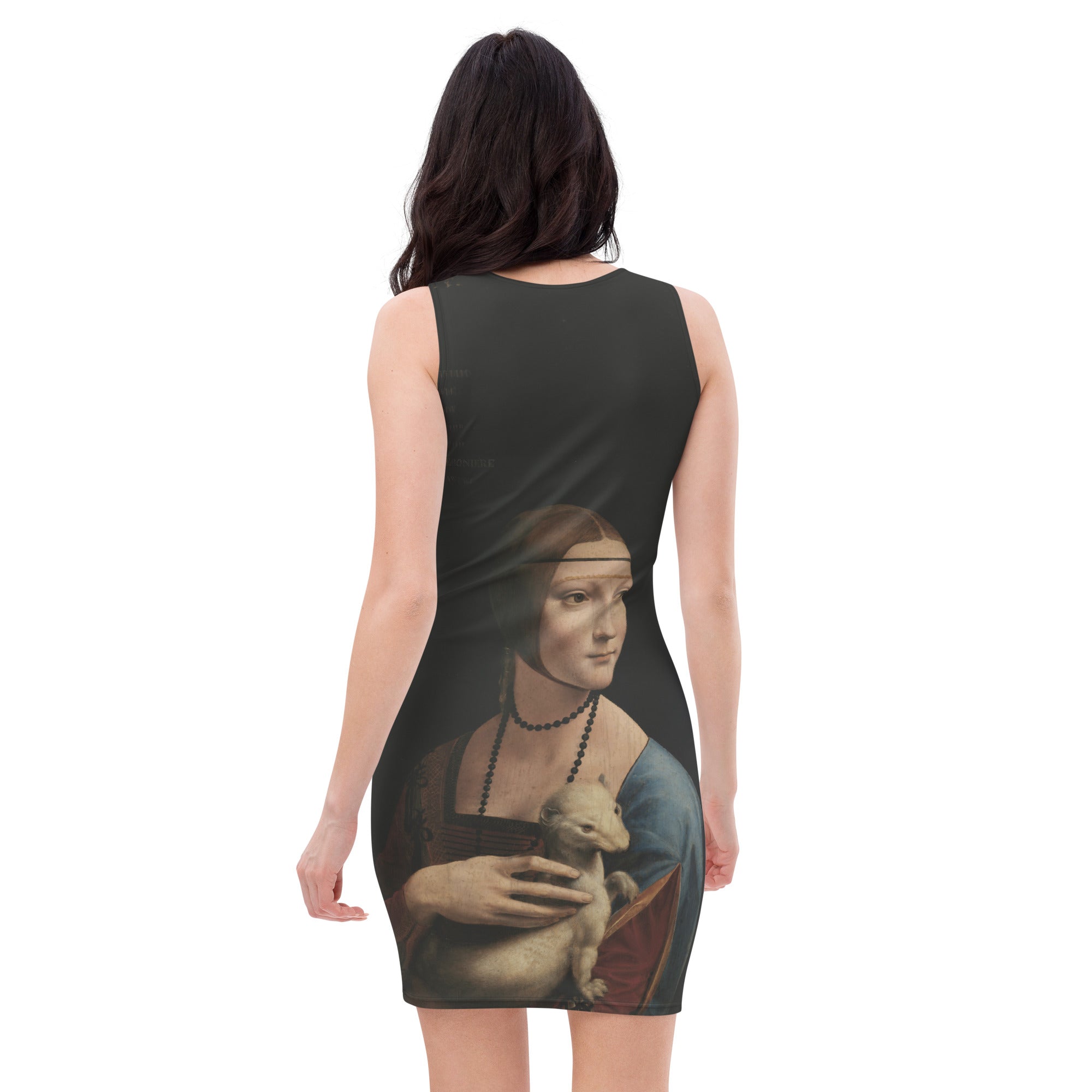 Figurbetontes Kleid „Die Dame mit dem Hermelin“ von Leonardo da Vinci, berühmtes Gemälde | Hochwertiges Kunstkleid