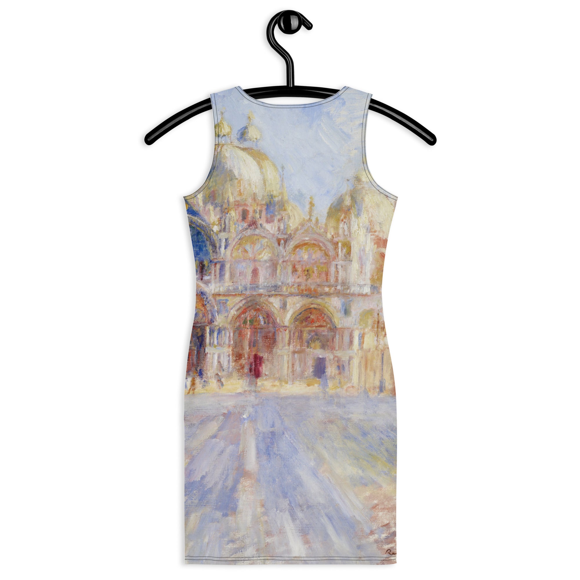 Pierre-Auguste Renoir – Figurbetontes Kleid „Der Markusplatz, Venedig“ – berühmtes Gemälde | Hochwertiges Kunstkleid