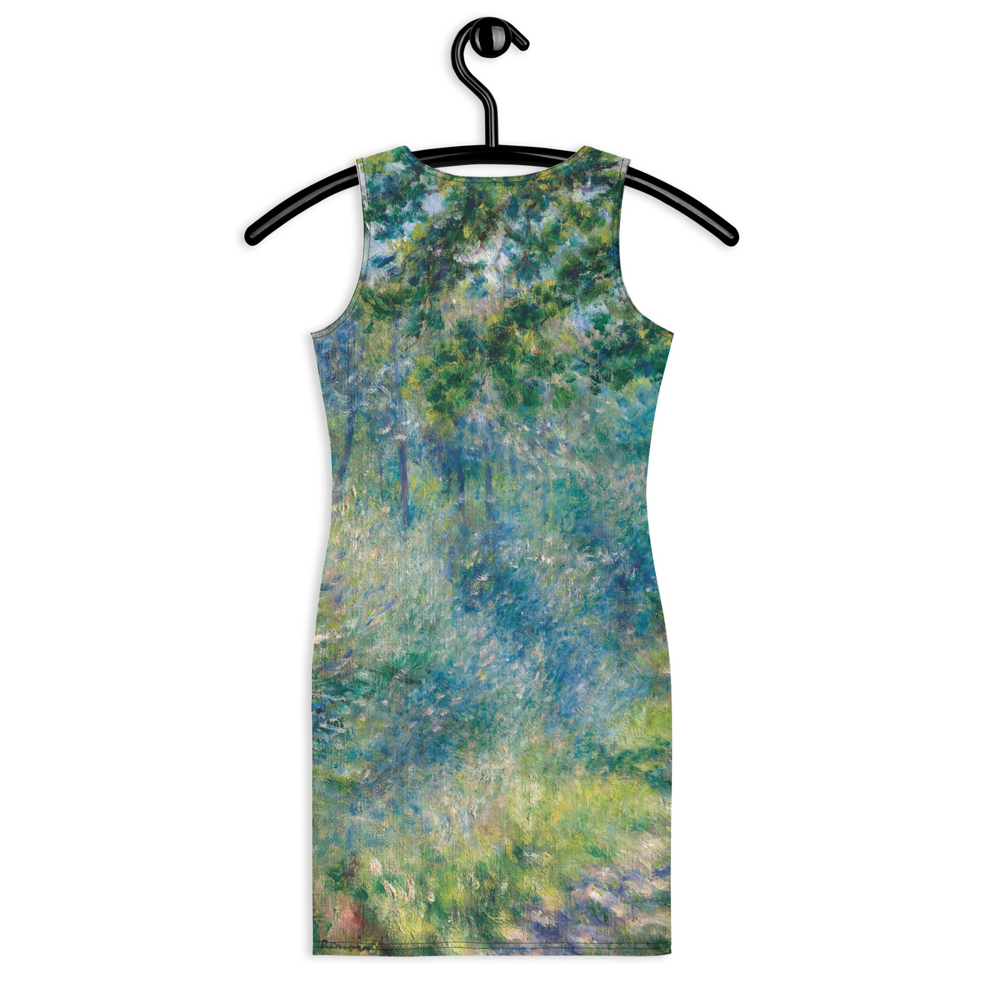 Pierre-Auguste Renoir – Figurbetontes Kleid „Weg im Wald“ – berühmtes Gemälde | Hochwertiges Kunstkleid
